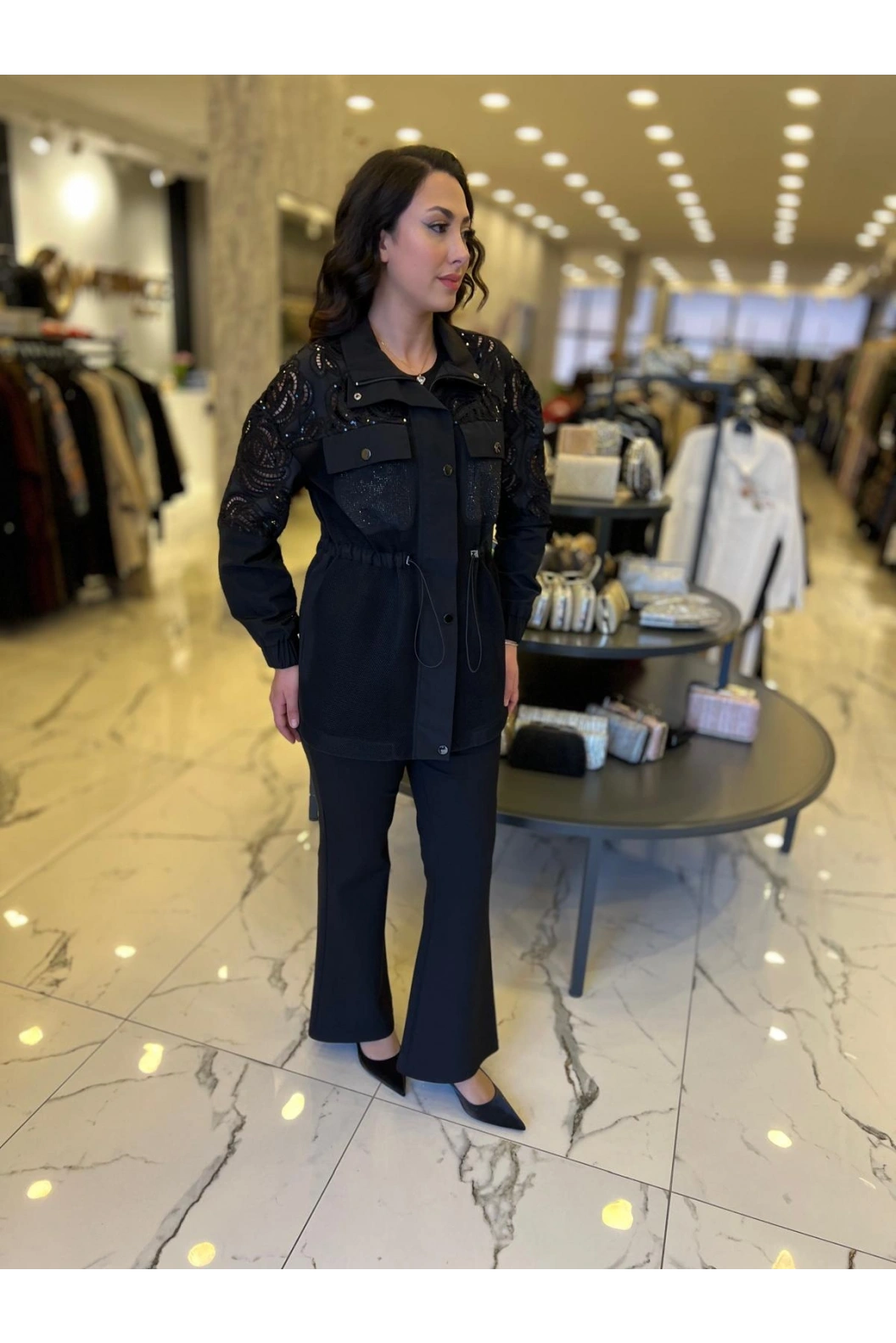 MY312-CEBİ TAŞLI CEKET SİYAH