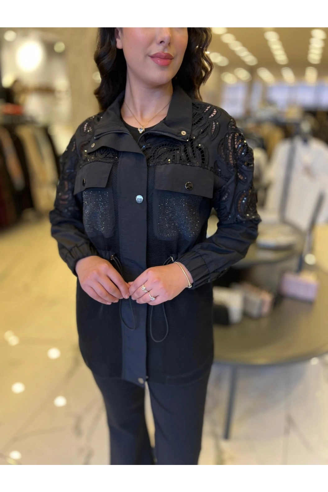 MY312-CEBİ TAŞLI CEKET SİYAH