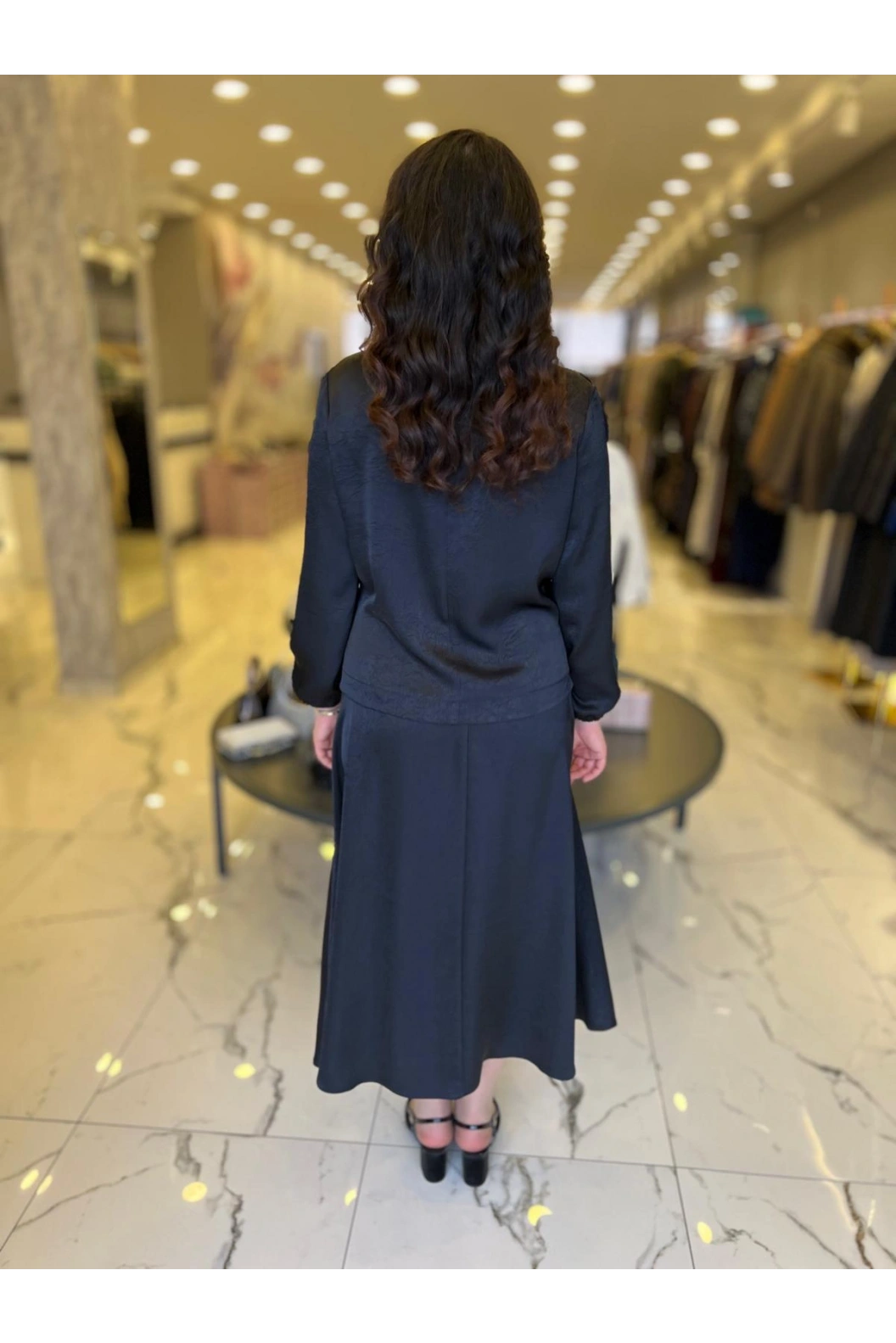 MATEKS-SATEN ETEKLİ TAKIM SİYAH