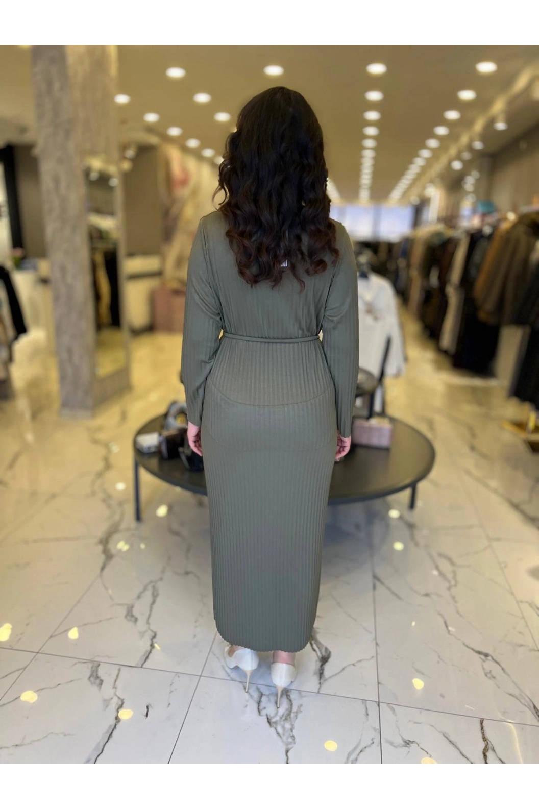 MY312-PLİSELİ ELBİSE HAKİ