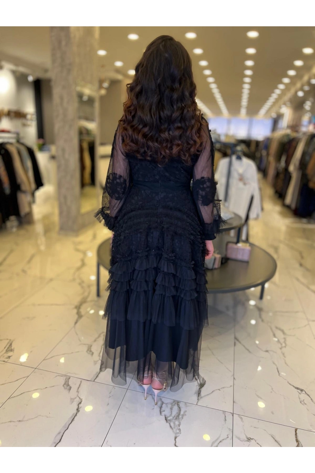 İTHAL-TÜL ELBİSE SİYAH