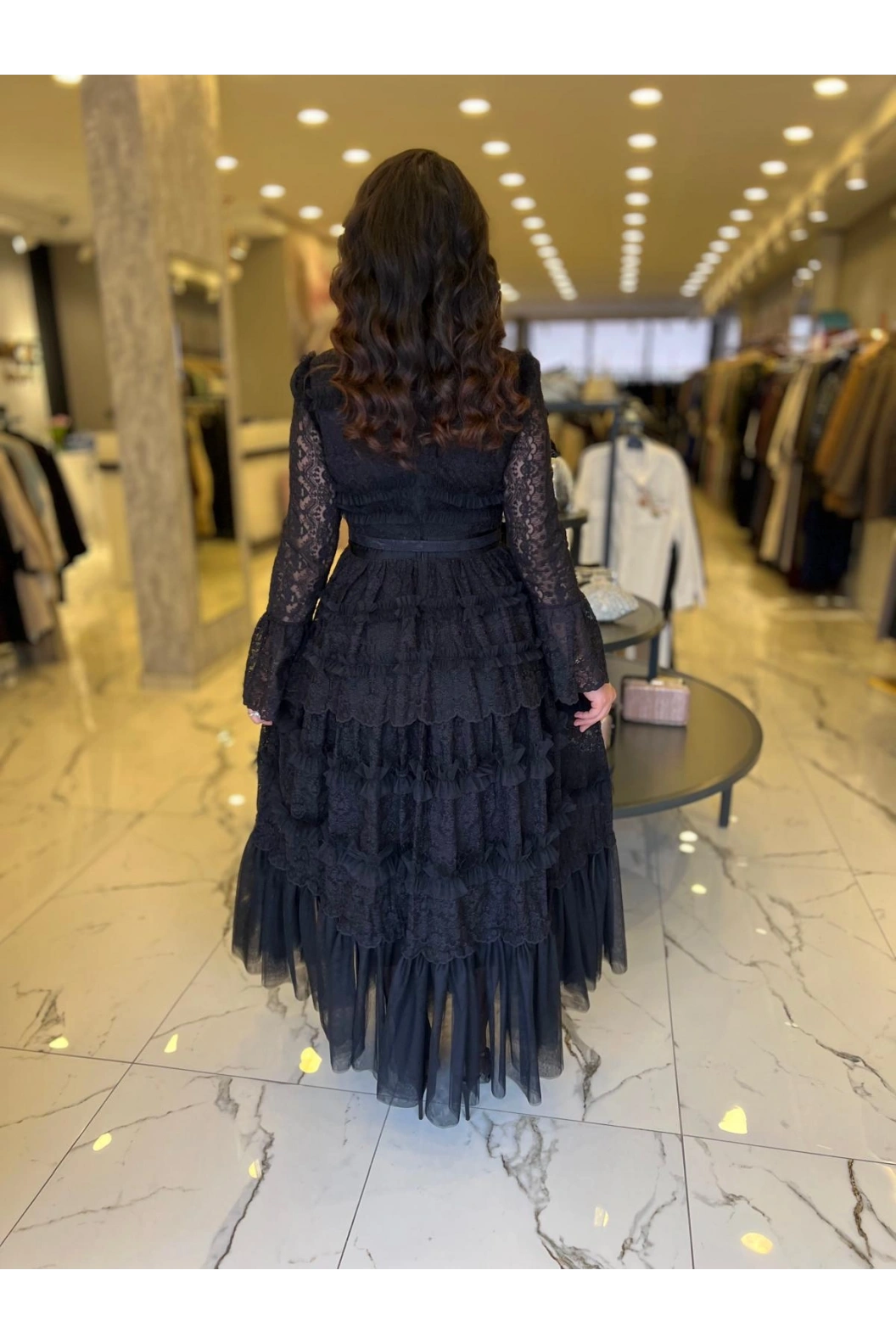 İTHAL-TÜL ELBİSE SİYAH