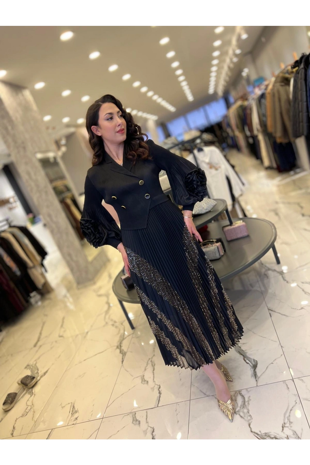 İTHAL-LUNİVA ELBİSE SİYAH