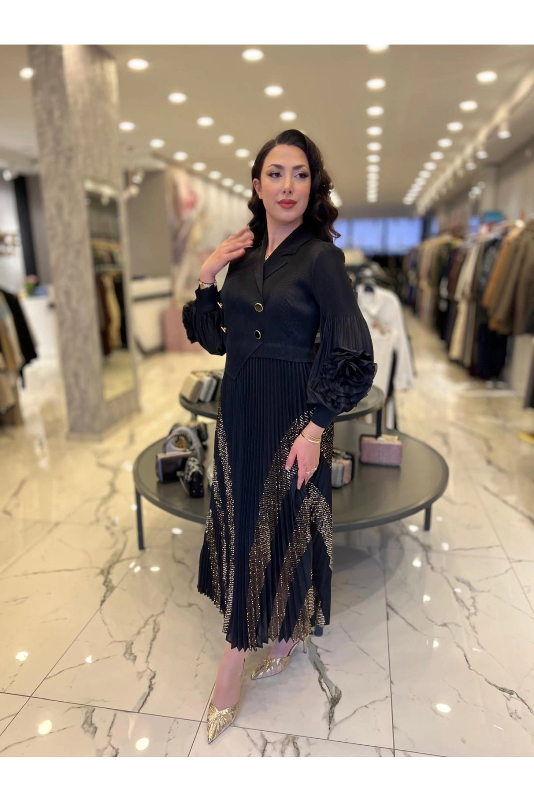 İTHAL-LUNİVA ELBİSE SİYAH