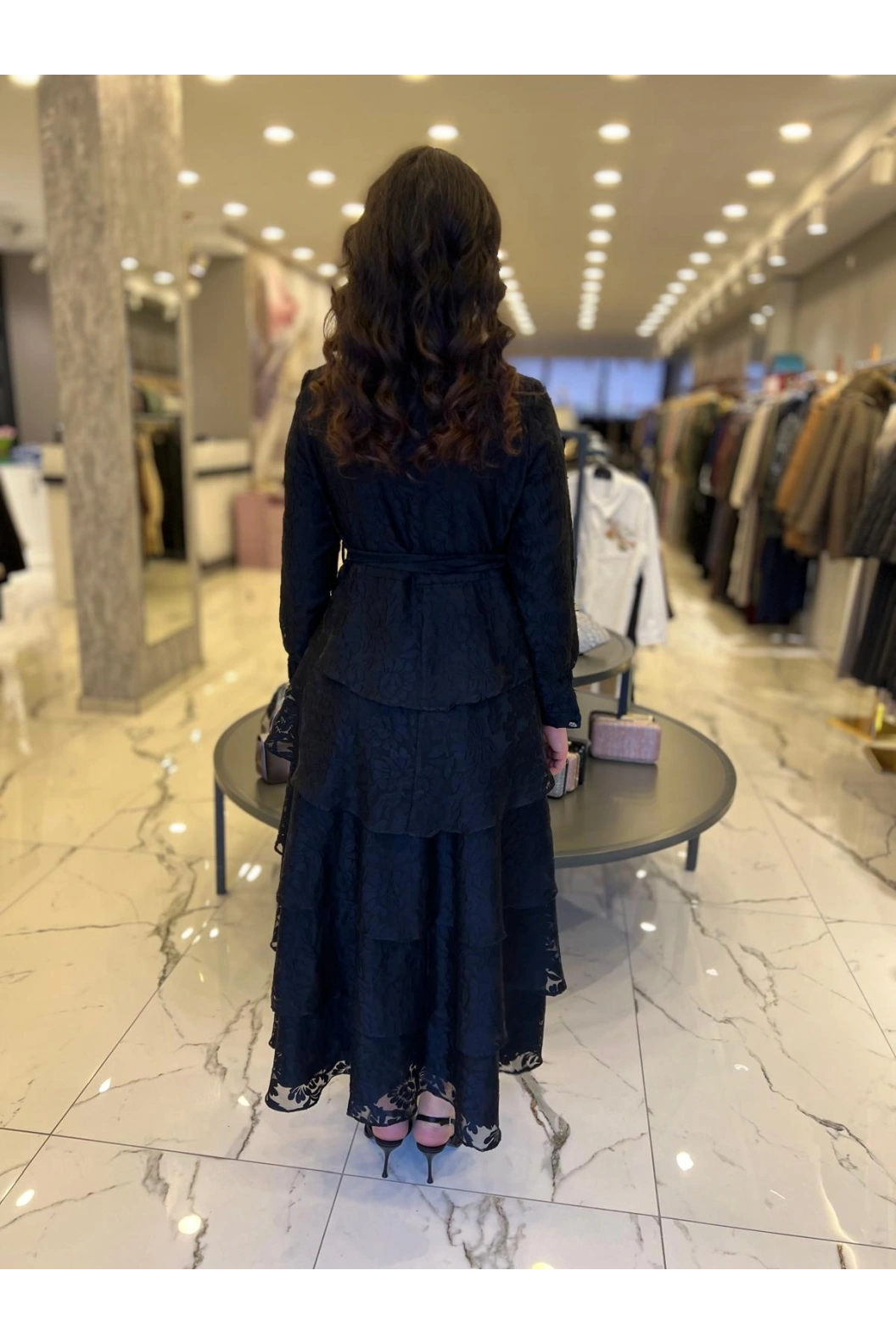 MATEKS-YAKMA ELBİSE SİYAH