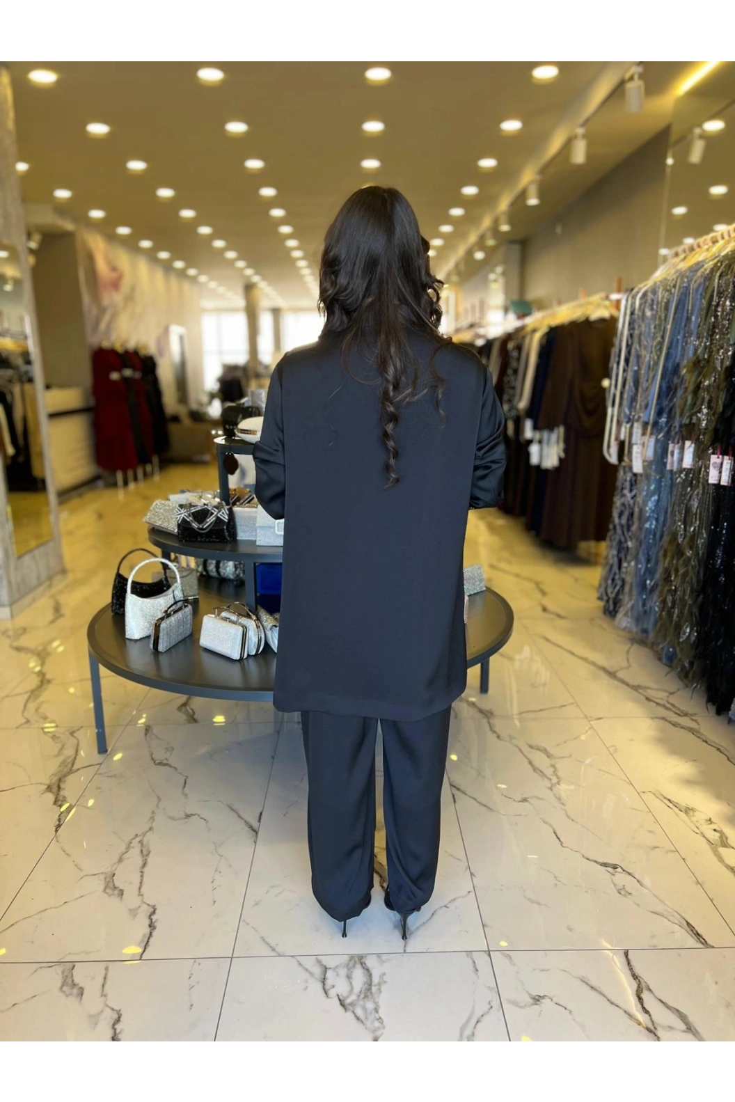 SOLİS-CEP DETAYLI PANTOLONLU TAKIM SİYAH