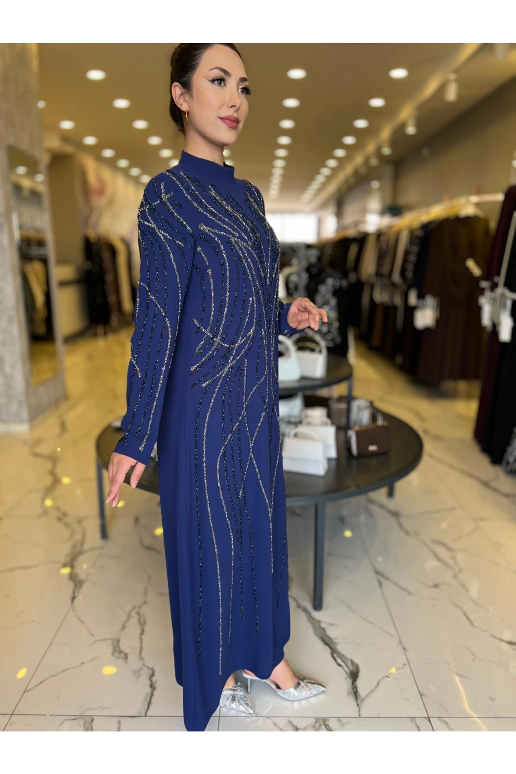 BEYOĞLU-BÜYÜK BEDEN ABİYE LACİVERT