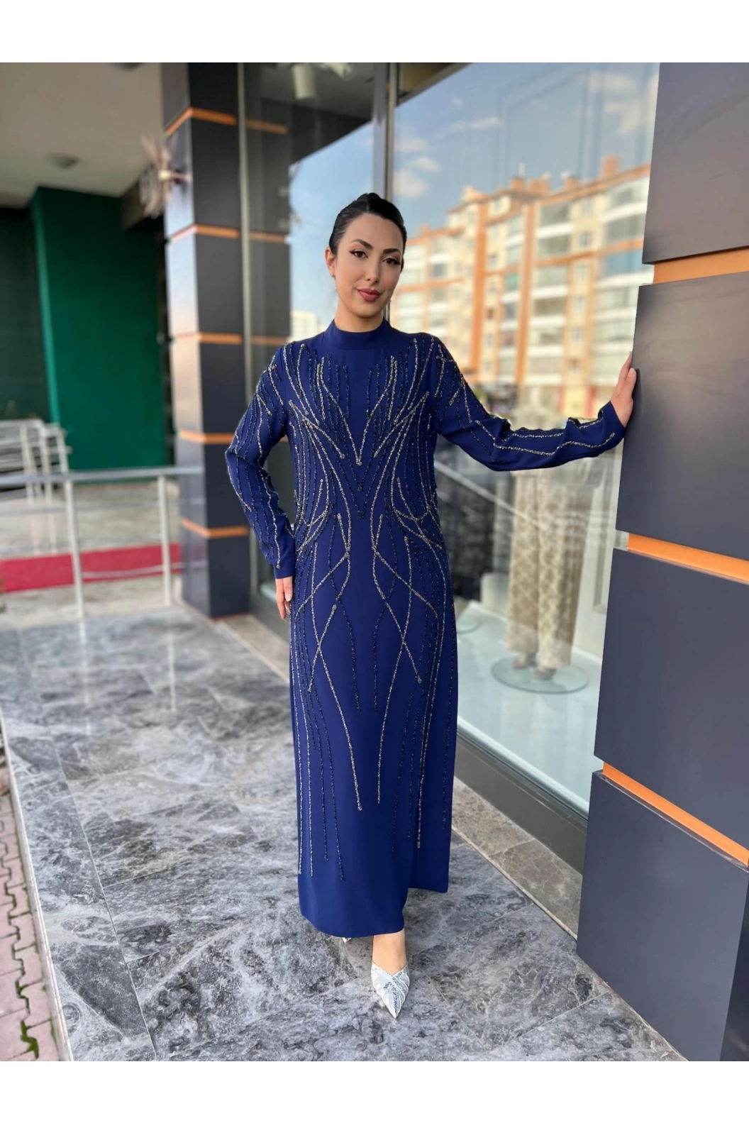 BEYOĞLU-BÜYÜK BEDEN ABİYE LACİVERT