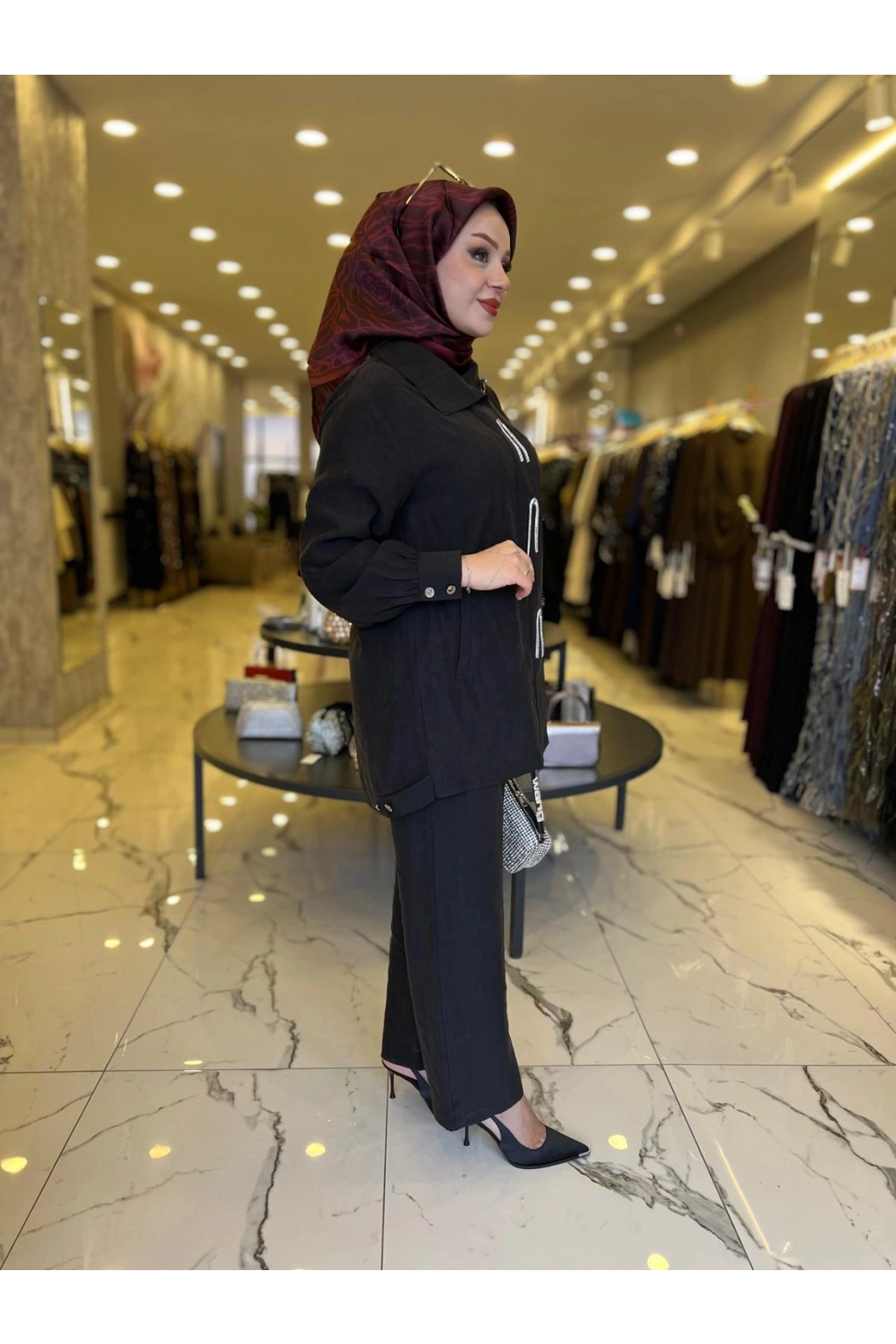 SOLİS-PANTOLONLU İKİLİ TAKIM SİYAH