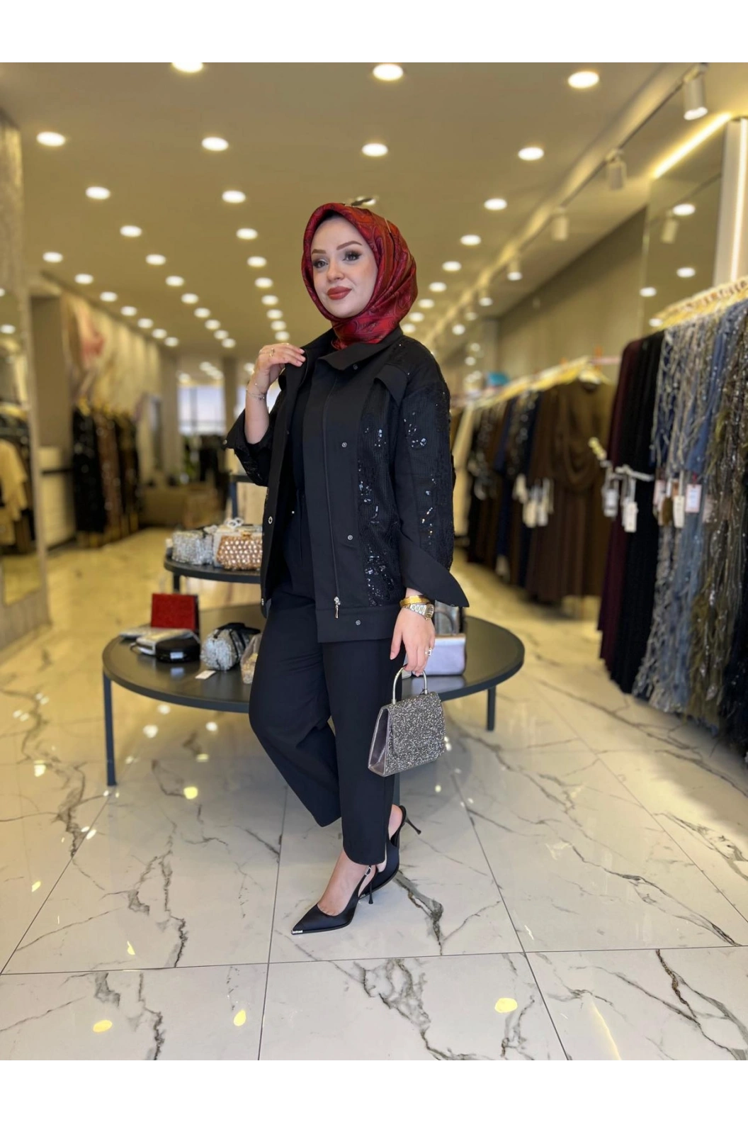 MY312-PAYET DANTELLİ KAP SİYAH