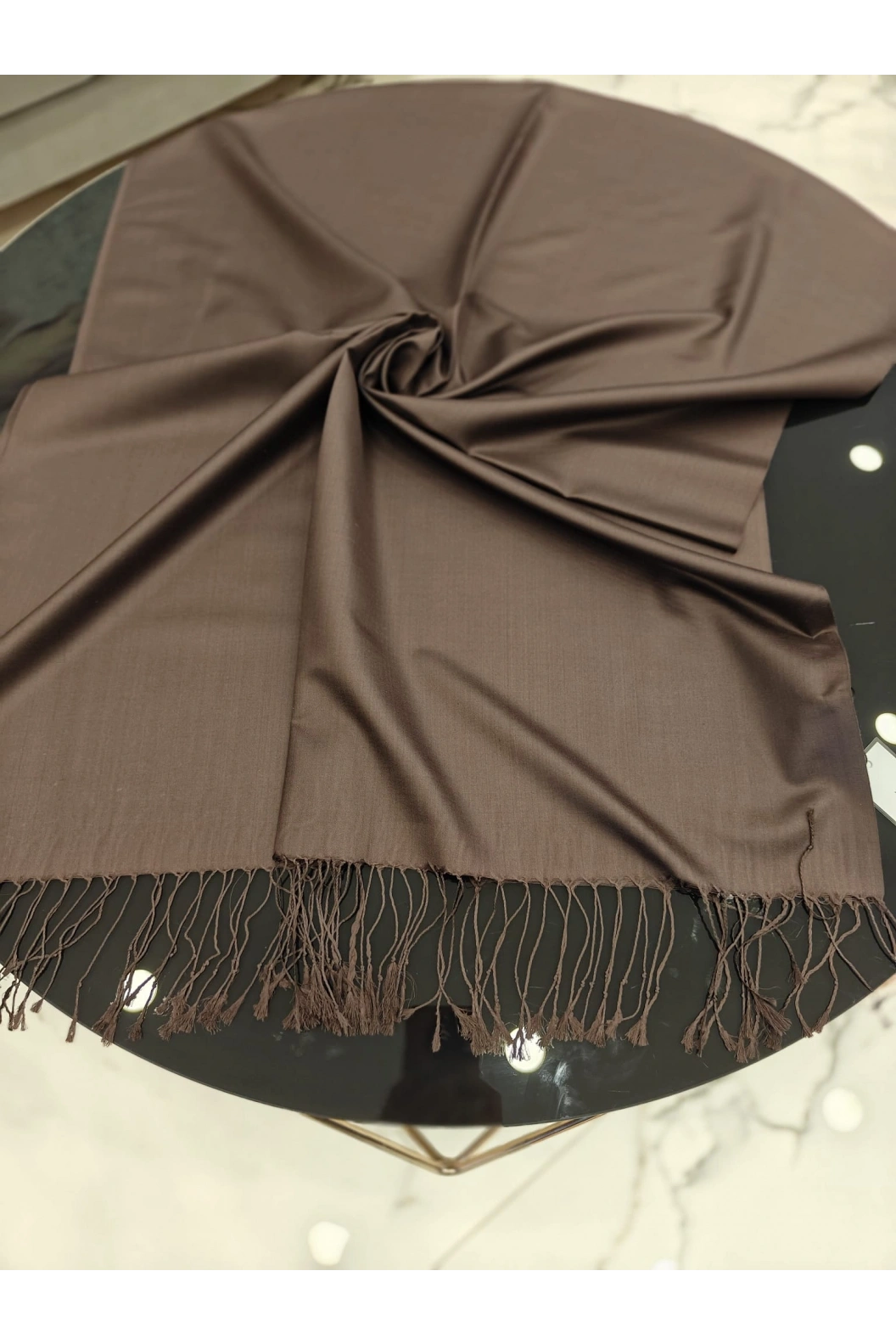 ARMANDA-%100 İPEK ŞAL KAHVE