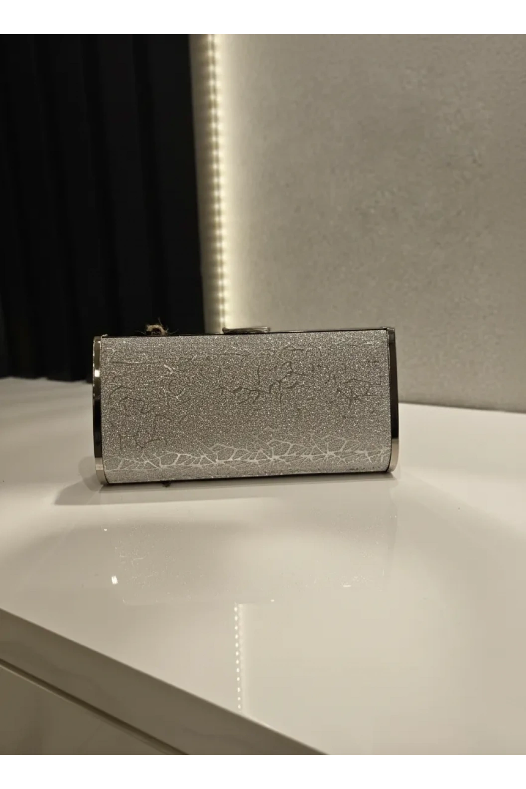 MERİHCE-UZUN SİMLİ DESENLİ ÇANTA GRİ