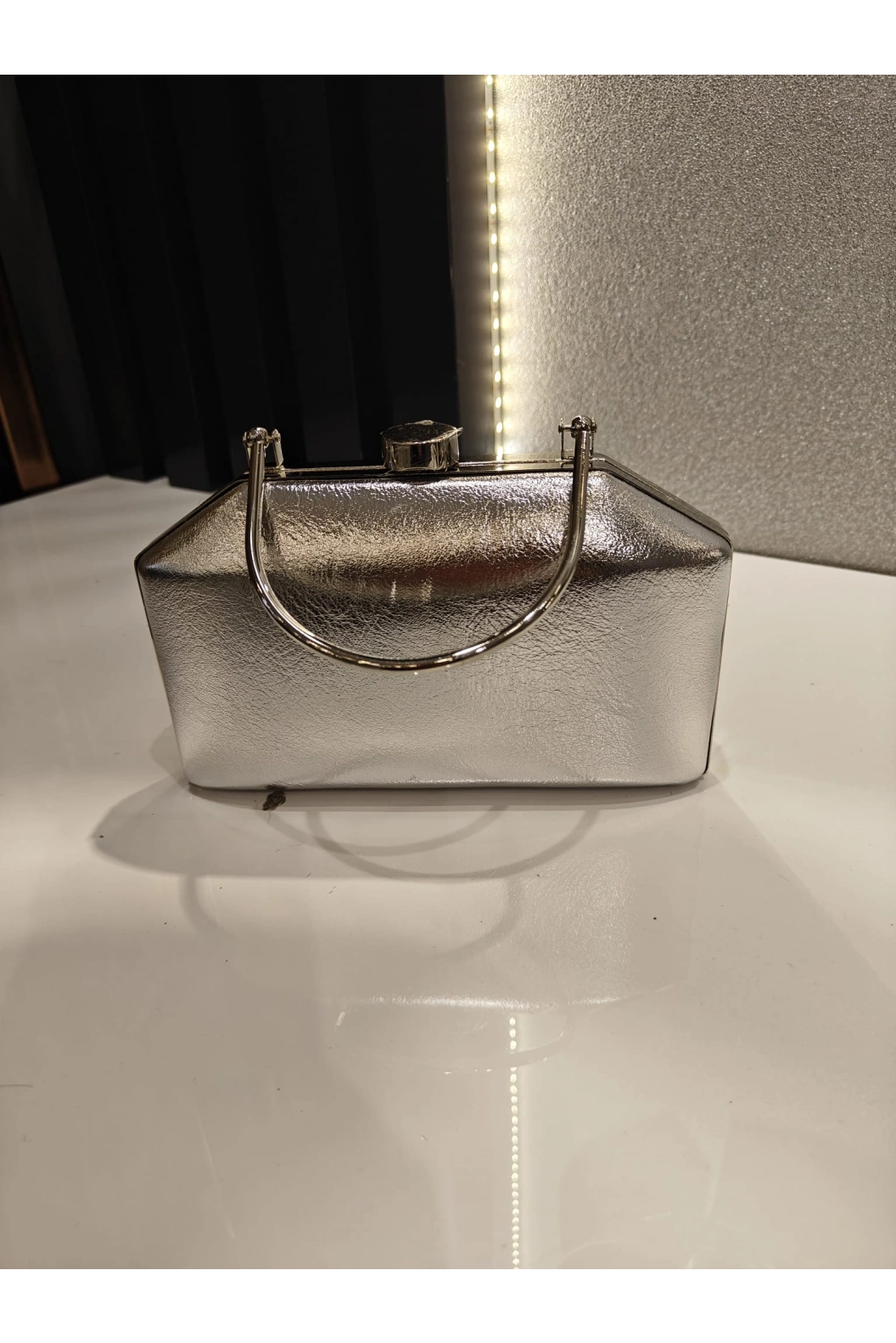 MERİHCE-KULPLU ABİYE ÇANTA GÜMÜŞ