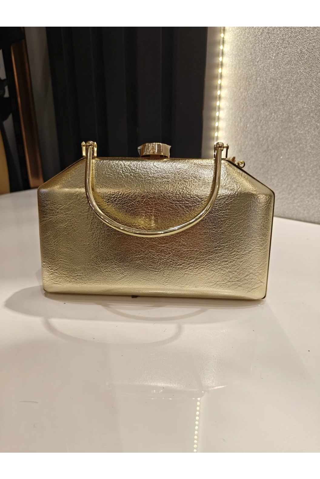 MERİHCE-KULPLU ABİYE ÇANTA GOLD