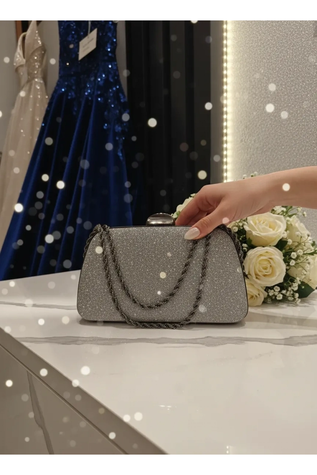 MERİHCE-ZİNCİRLİ ABİYE ÇANTA ANTRASİT