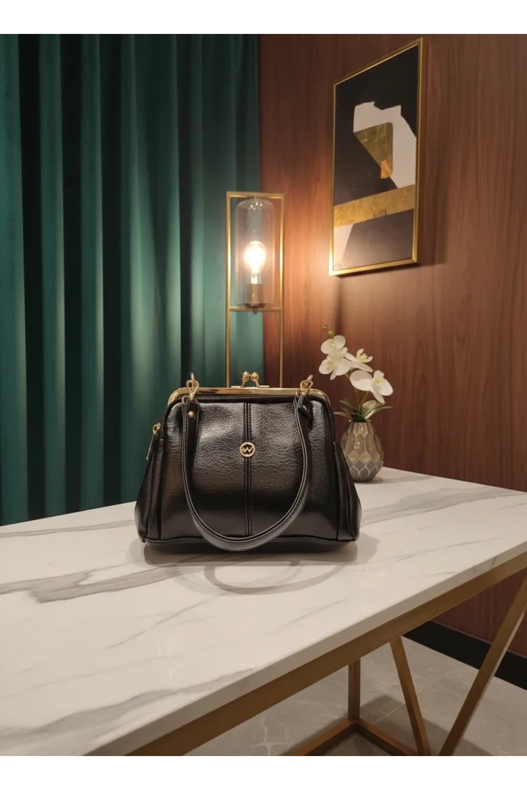 MERİHCE-KLİPSİ TEK KULPLU ÇANTA SİYAH