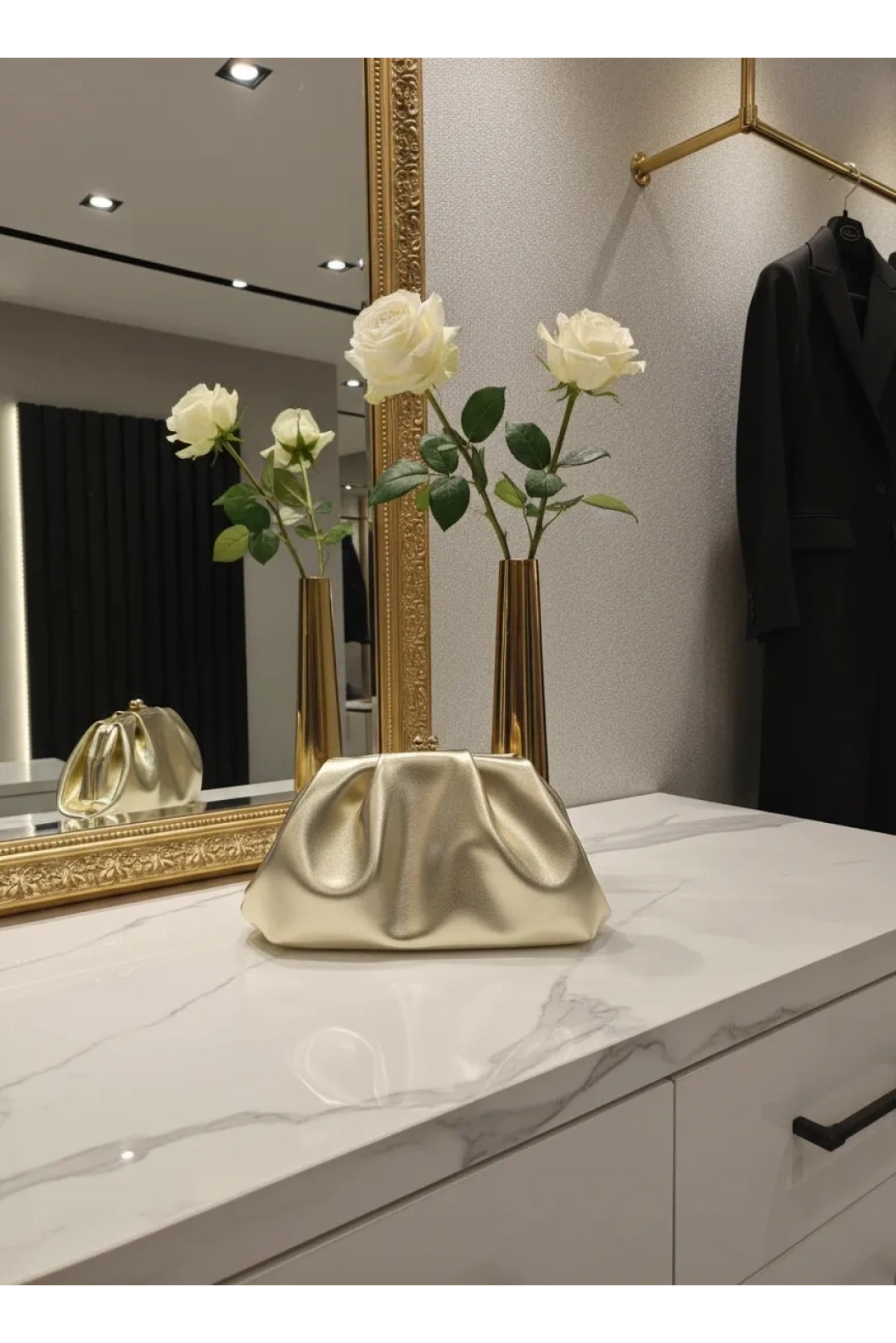 MERİHCE-KLİPSİ KLAÇ ÇANTA GOLD