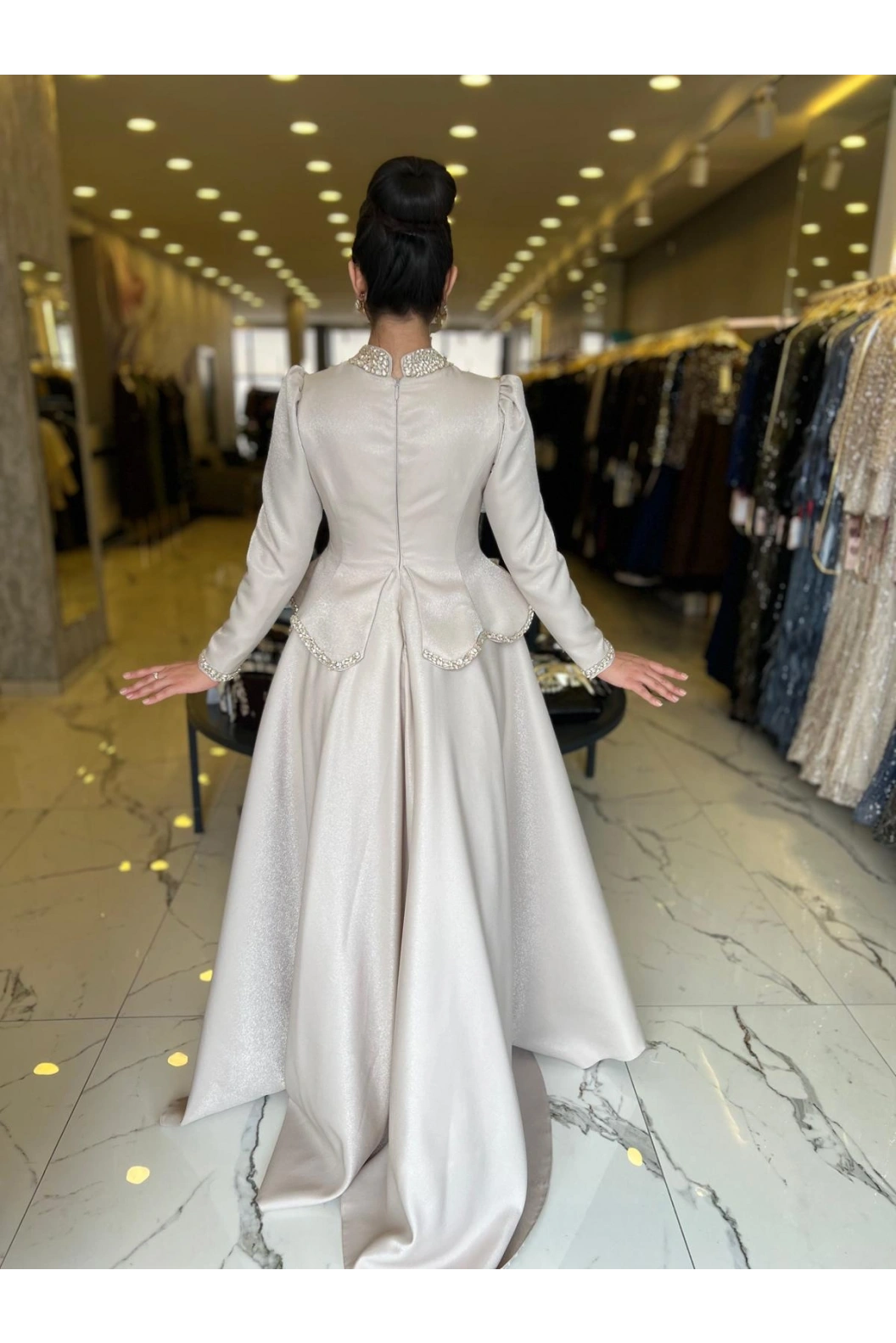 FERİHA-GÜLFEM KABARIK ABİYE BEJ