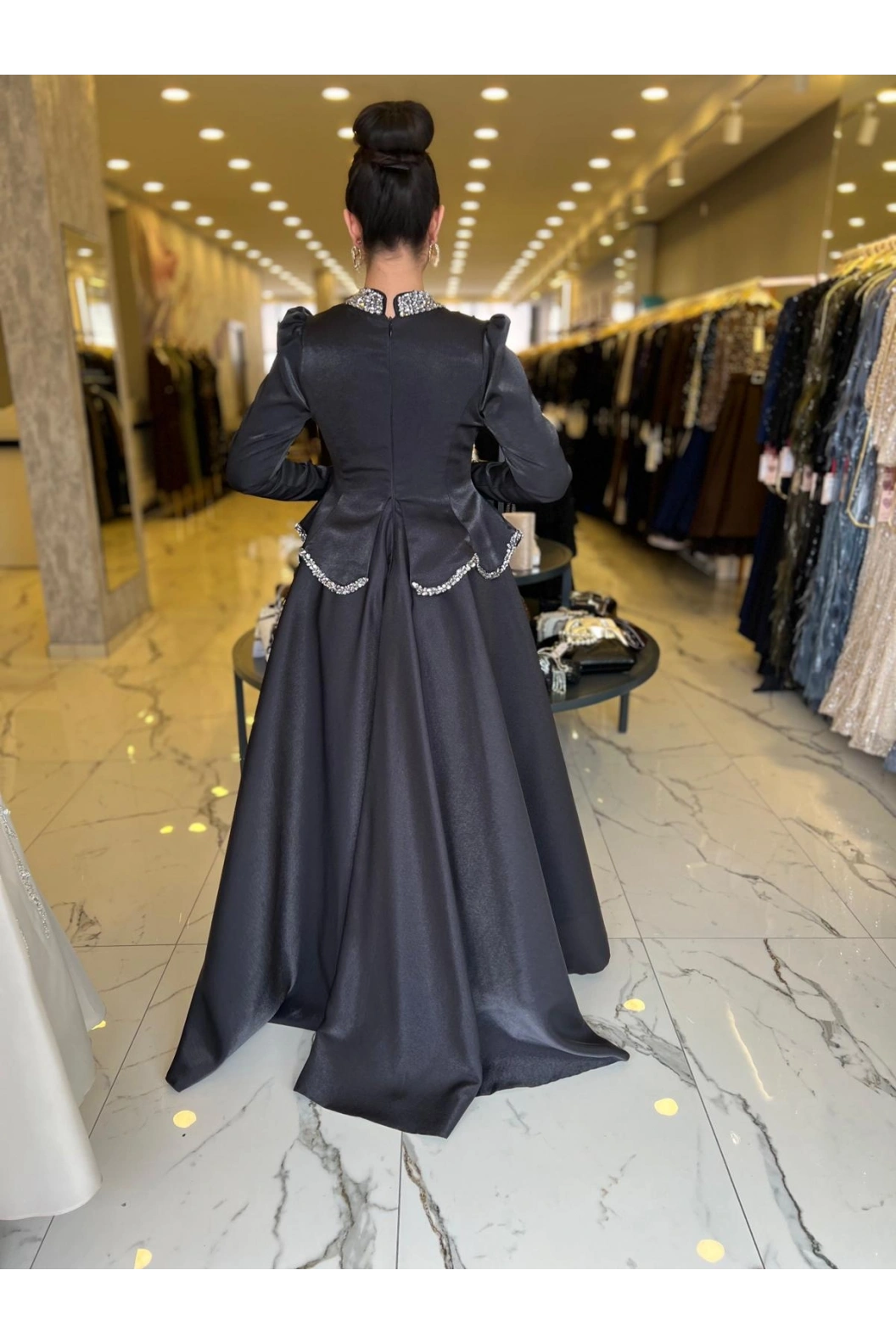 FERİHA-GÜLFEM KABARIK ABİYE SİYAH