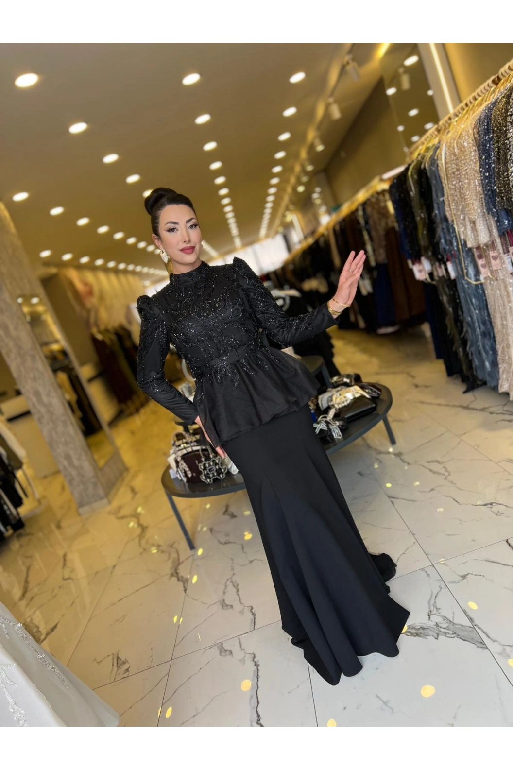 GAMZE ÖZKUL-RÜYA ABİYE SİYAH