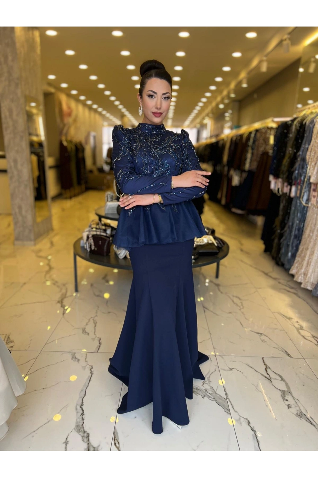 GAMZE ÖZKUL-RÜYA ABİYE LACİVERT