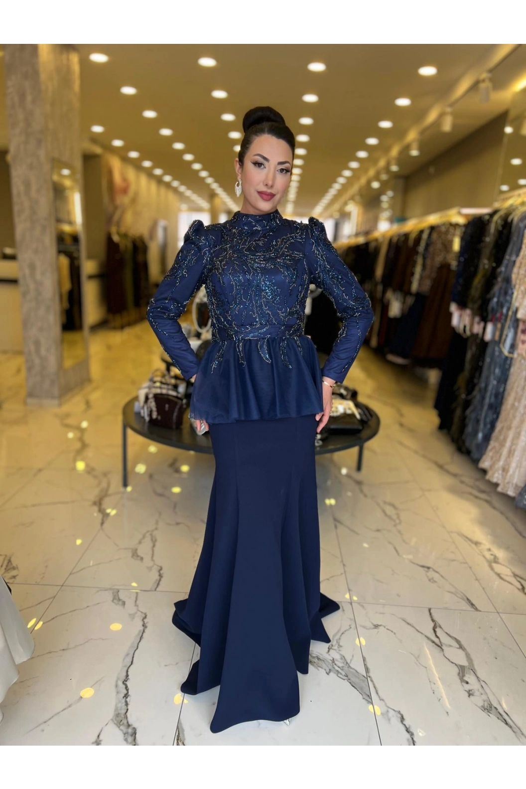 GAMZE ÖZKUL-RÜYA ABİYE LACİVERT