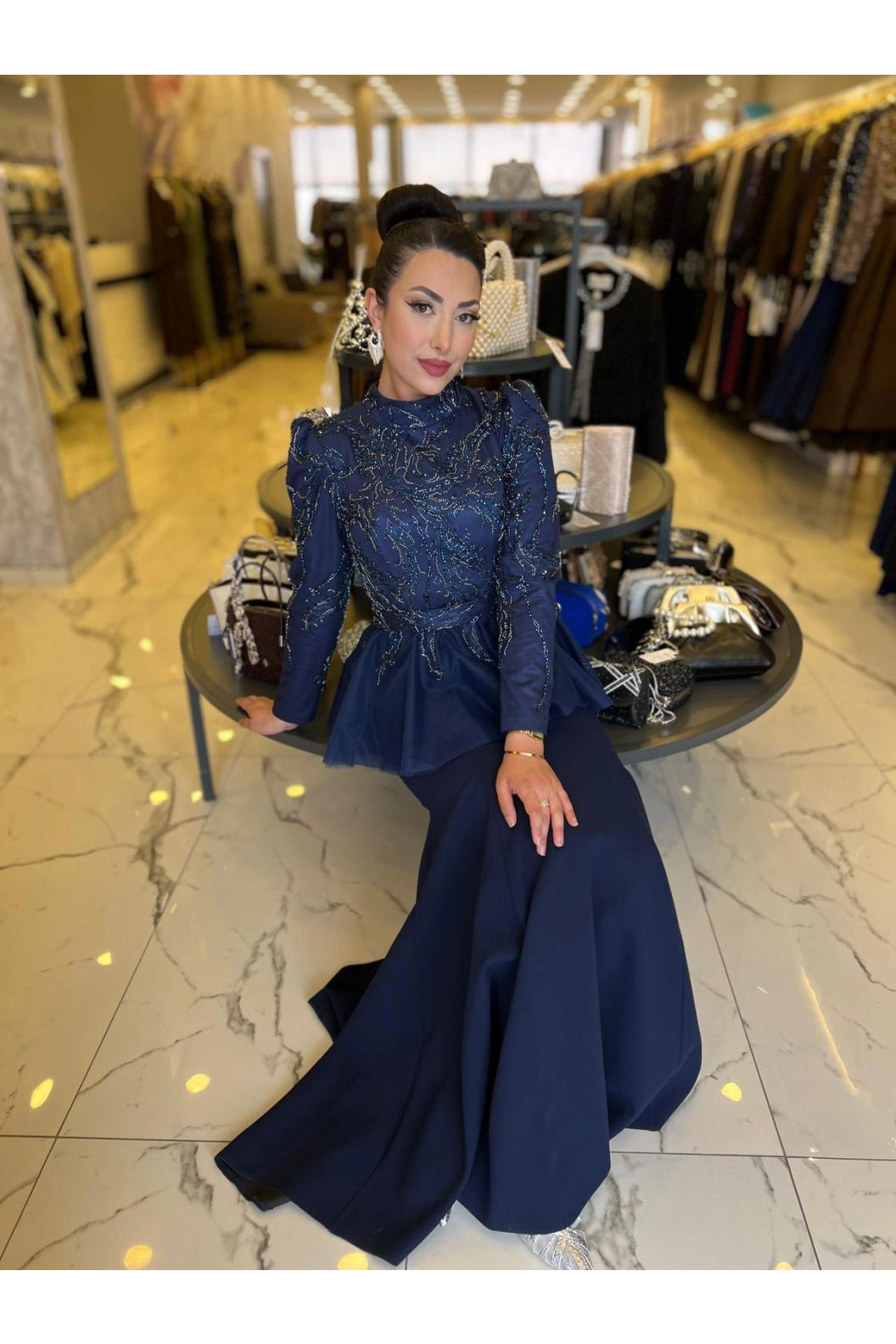 GAMZE ÖZKUL-RÜYA ABİYE LACİVERT