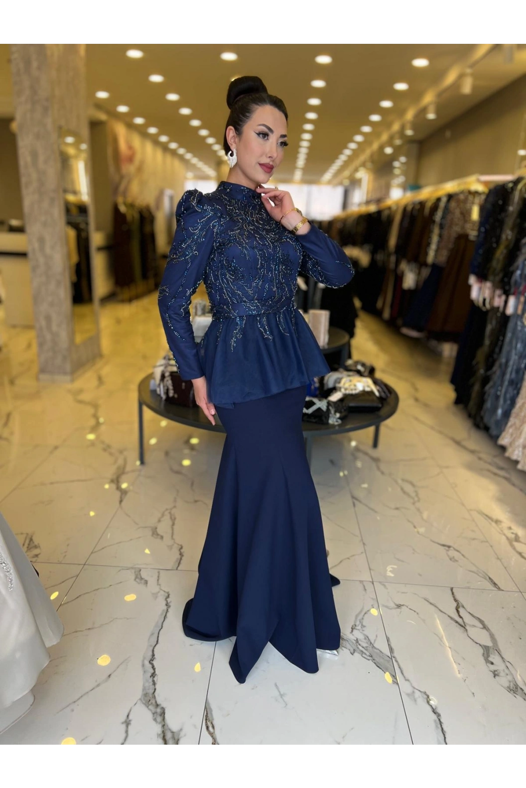 GAMZE ÖZKUL-RÜYA ABİYE LACİVERT