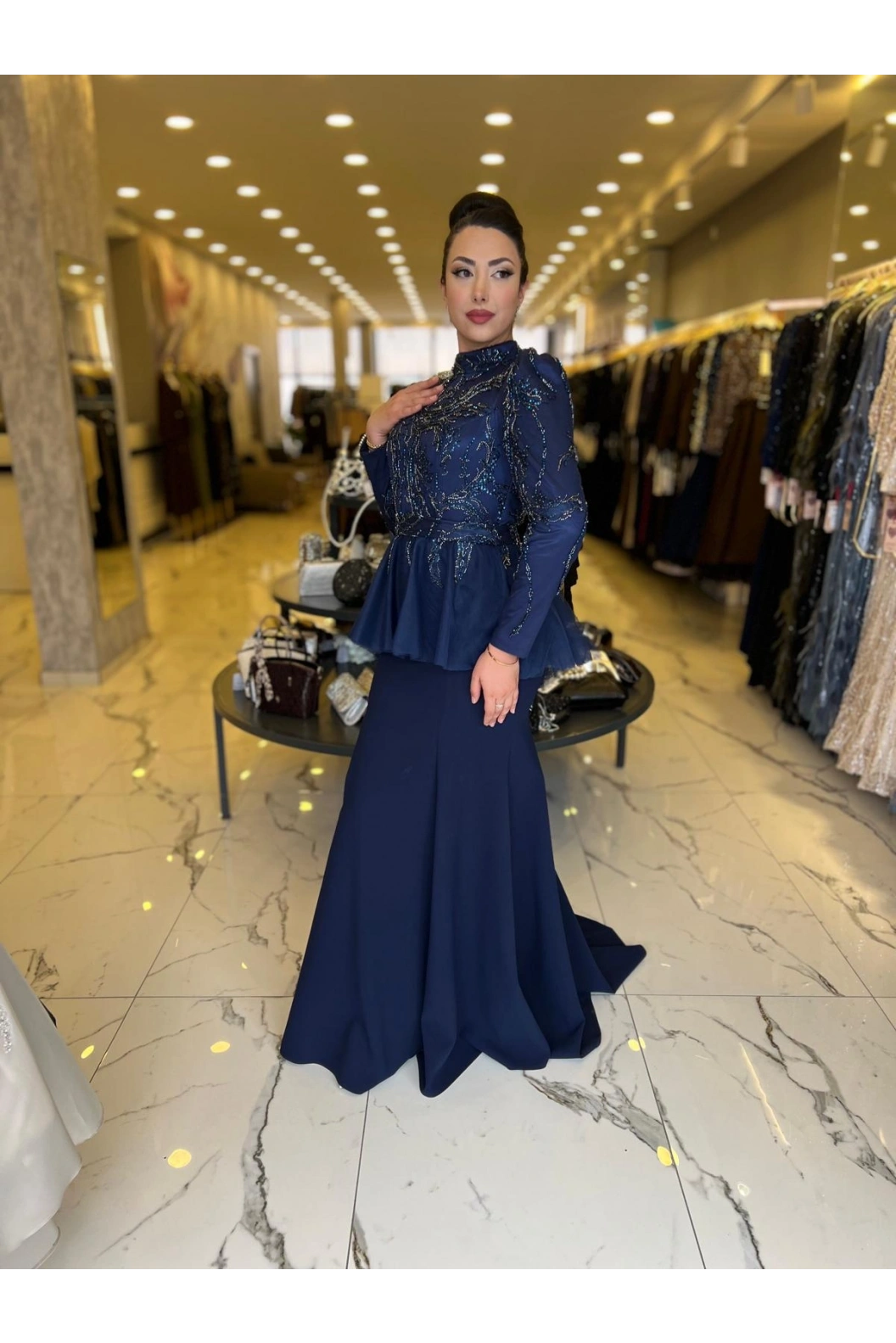 GAMZE ÖZKUL-RÜYA ABİYE LACİVERT