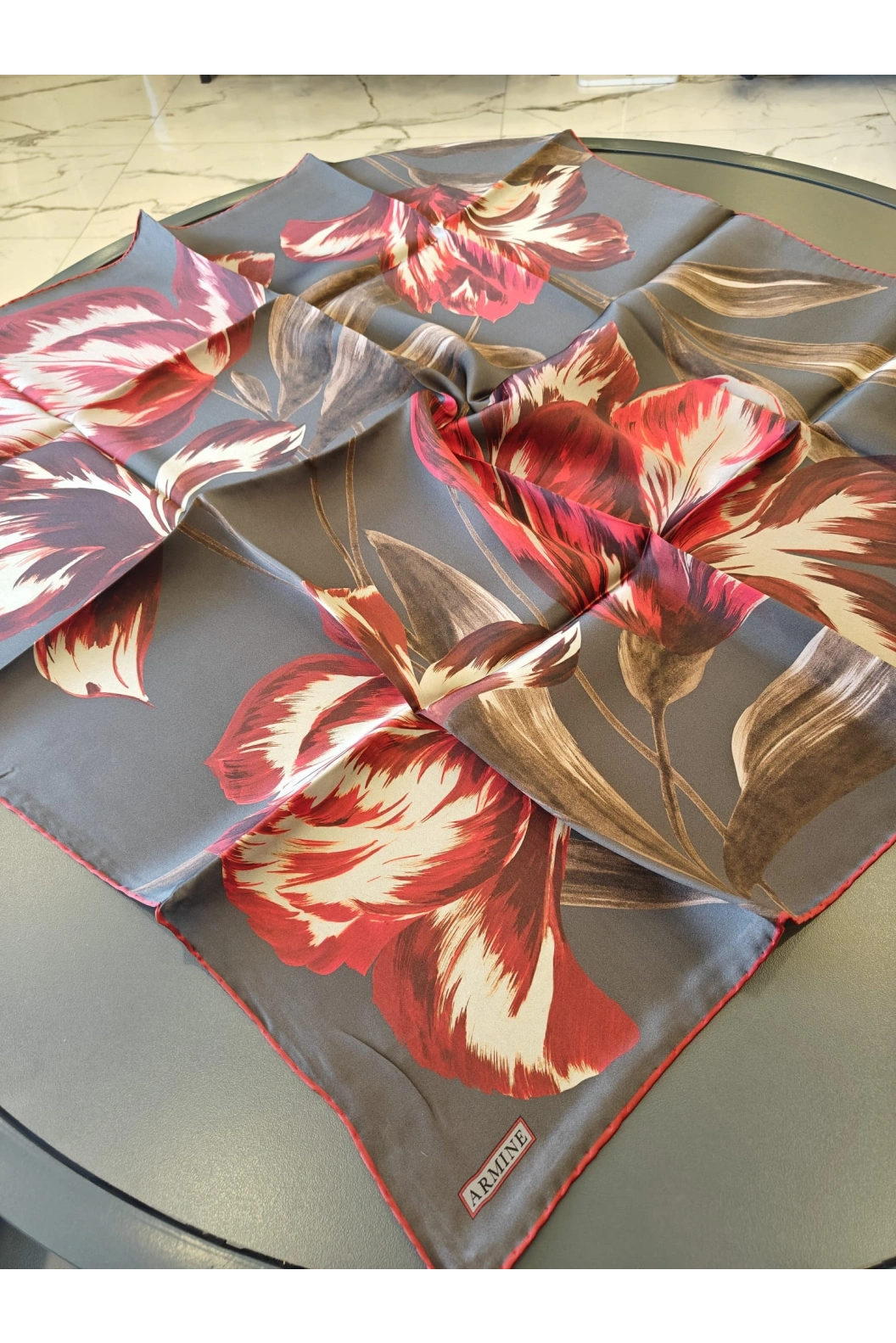 ARMİNE-%100 İPEK EŞARP BORDO