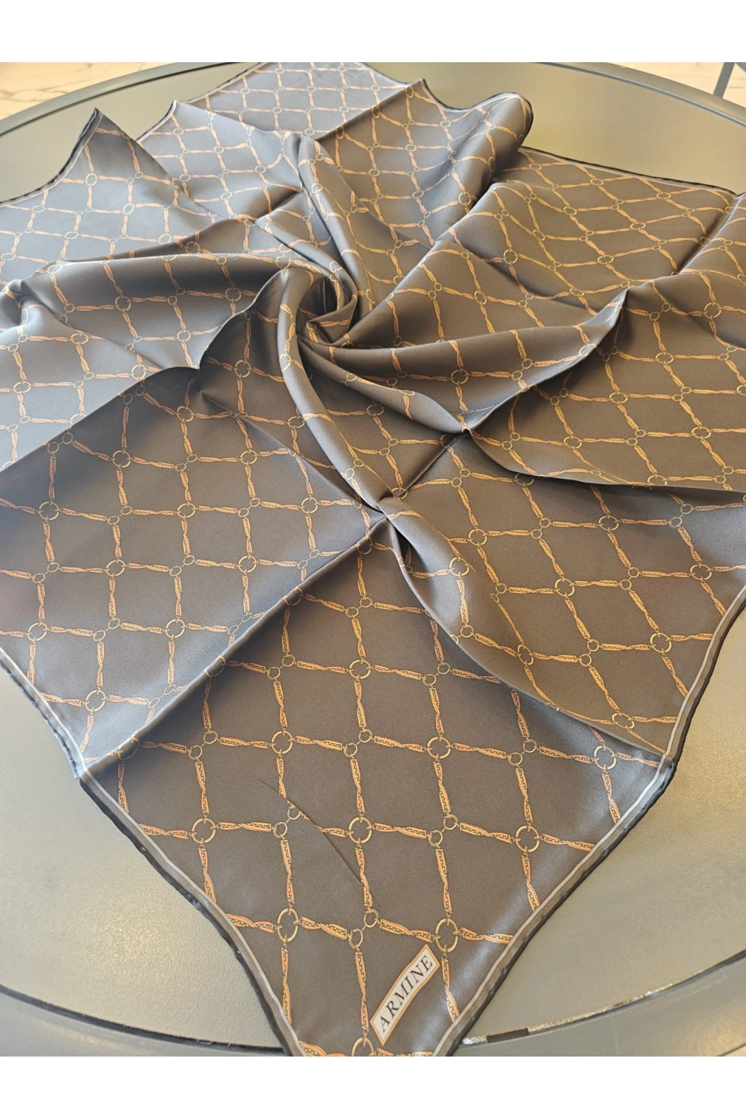 ARMİNE-% 100 İPEK EŞARP KAHVE