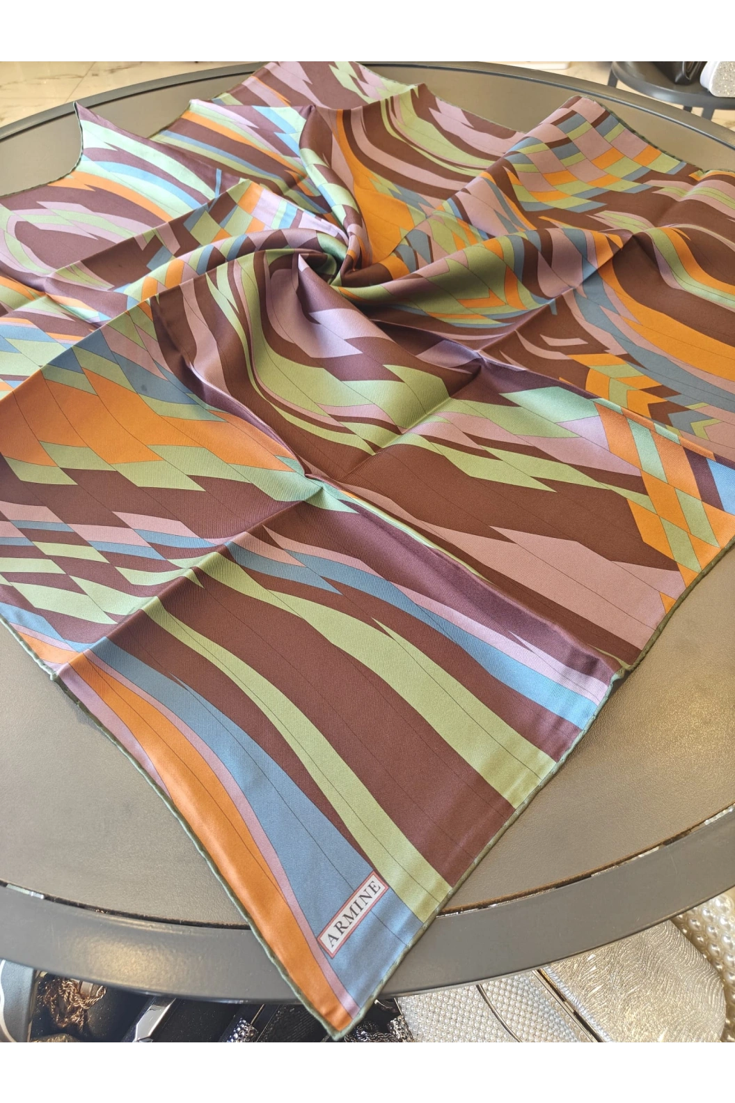 ARMİNE-% 100 İPEK EŞARP BORDO