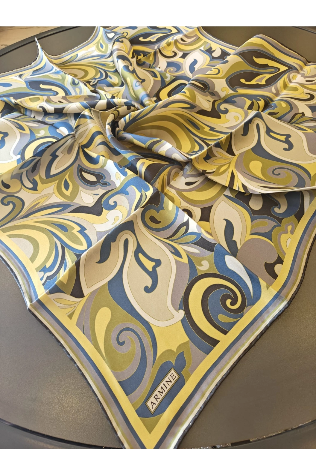 ARMİNE-%100 İPEK EŞARP MAVİ