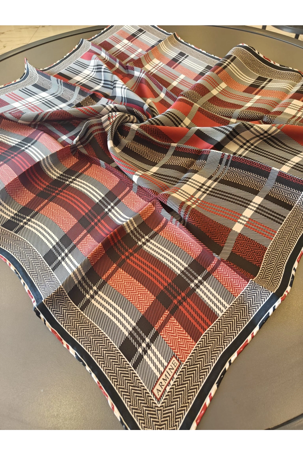 ARMİNE-%100 İPEK EŞARP BORDO