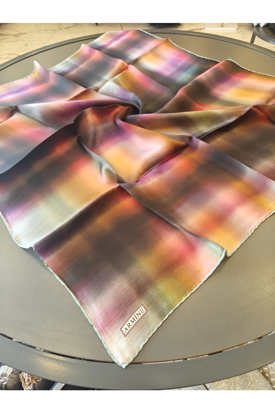 ARMİNE-%100 İPEK EŞARP MOR