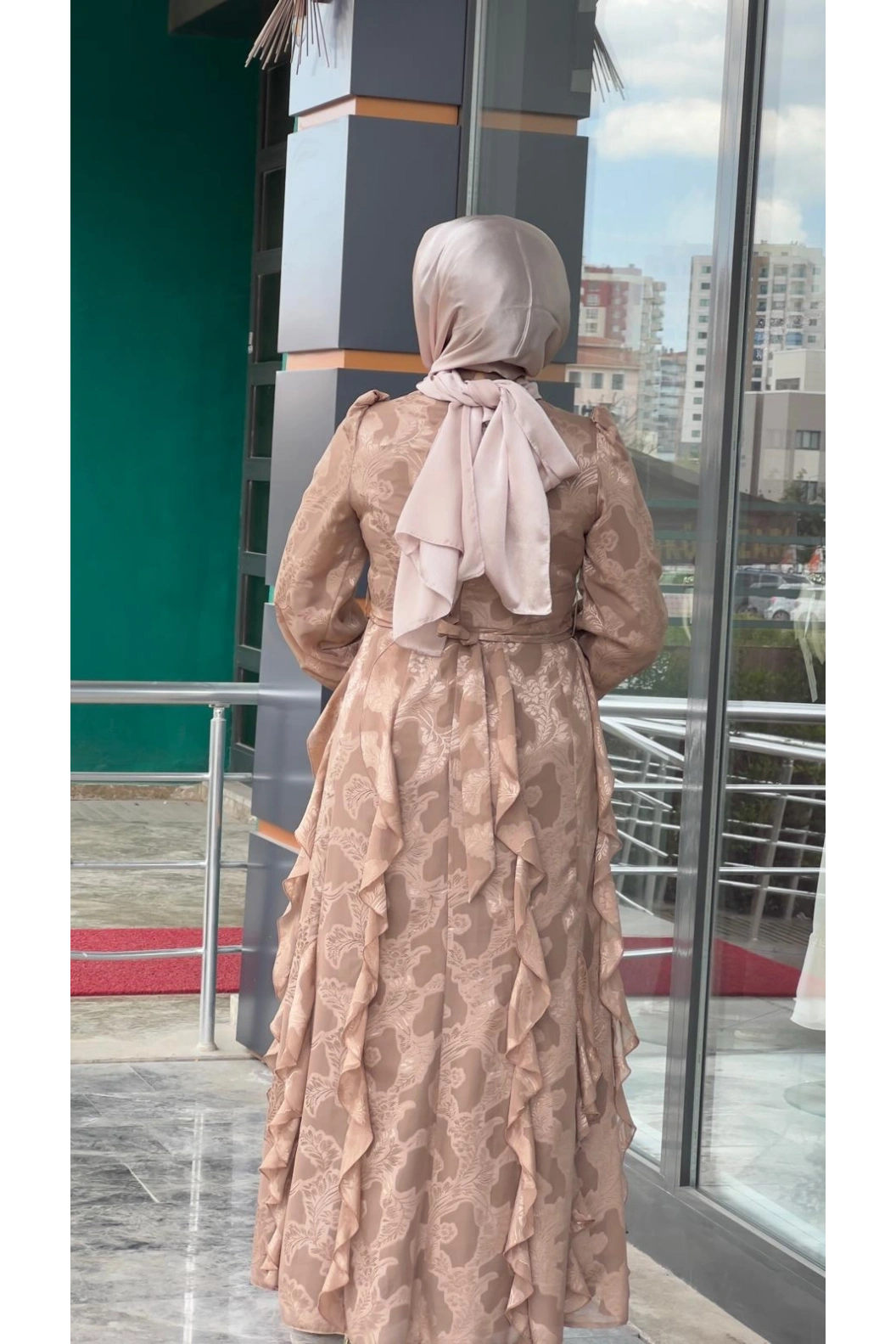 MATEKS-FIRFIRLI ELBİSE MOCHA