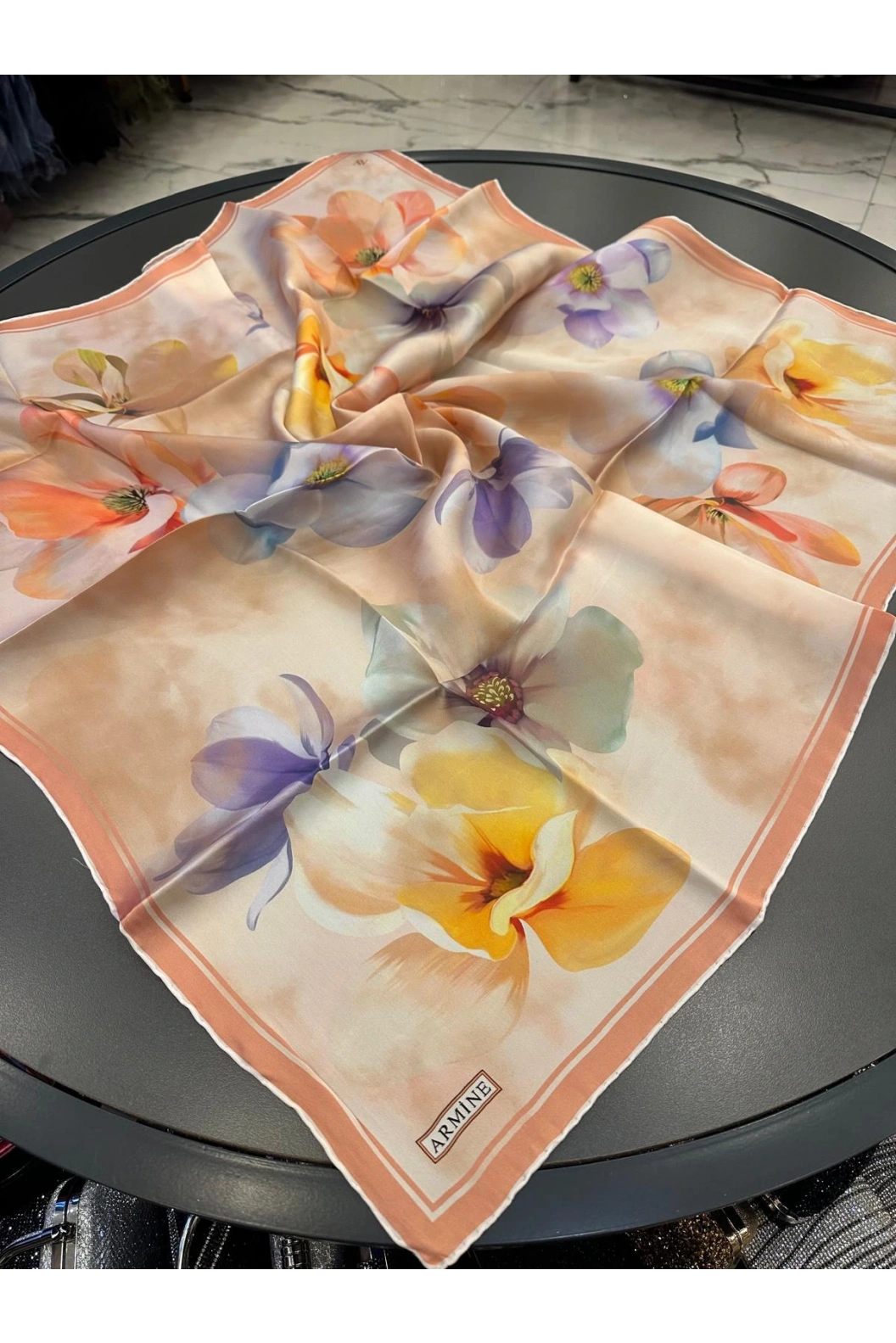 ARMİNE-%100 İPEK EŞARP BEJ