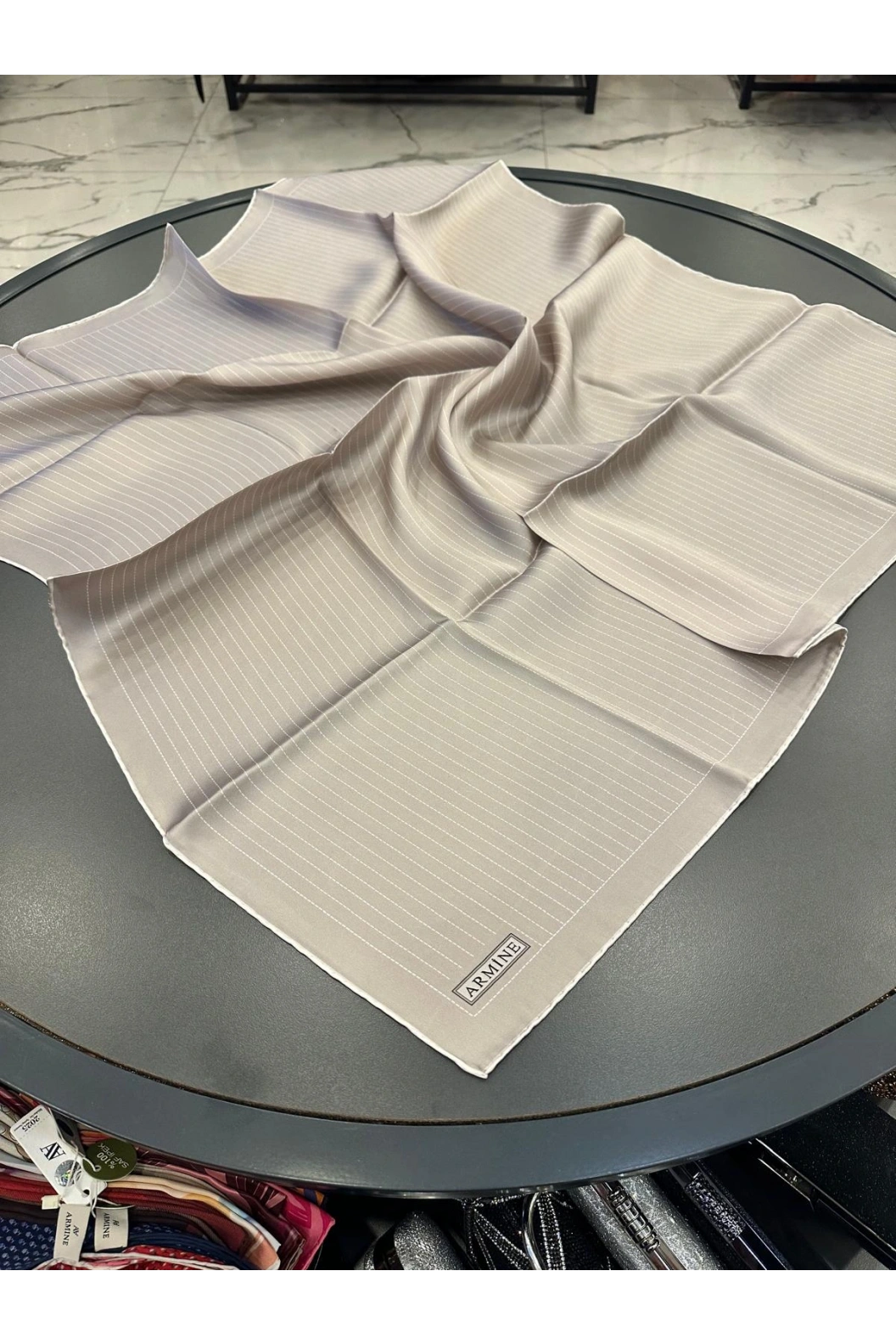 ARMİNE-%100 İPEK EŞARP BEJ