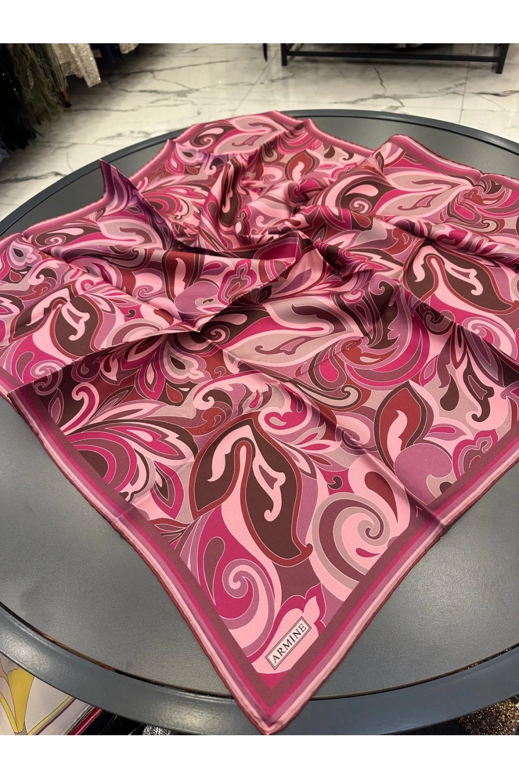 ARMİNE-%100 İPEK EŞARP BORDO
