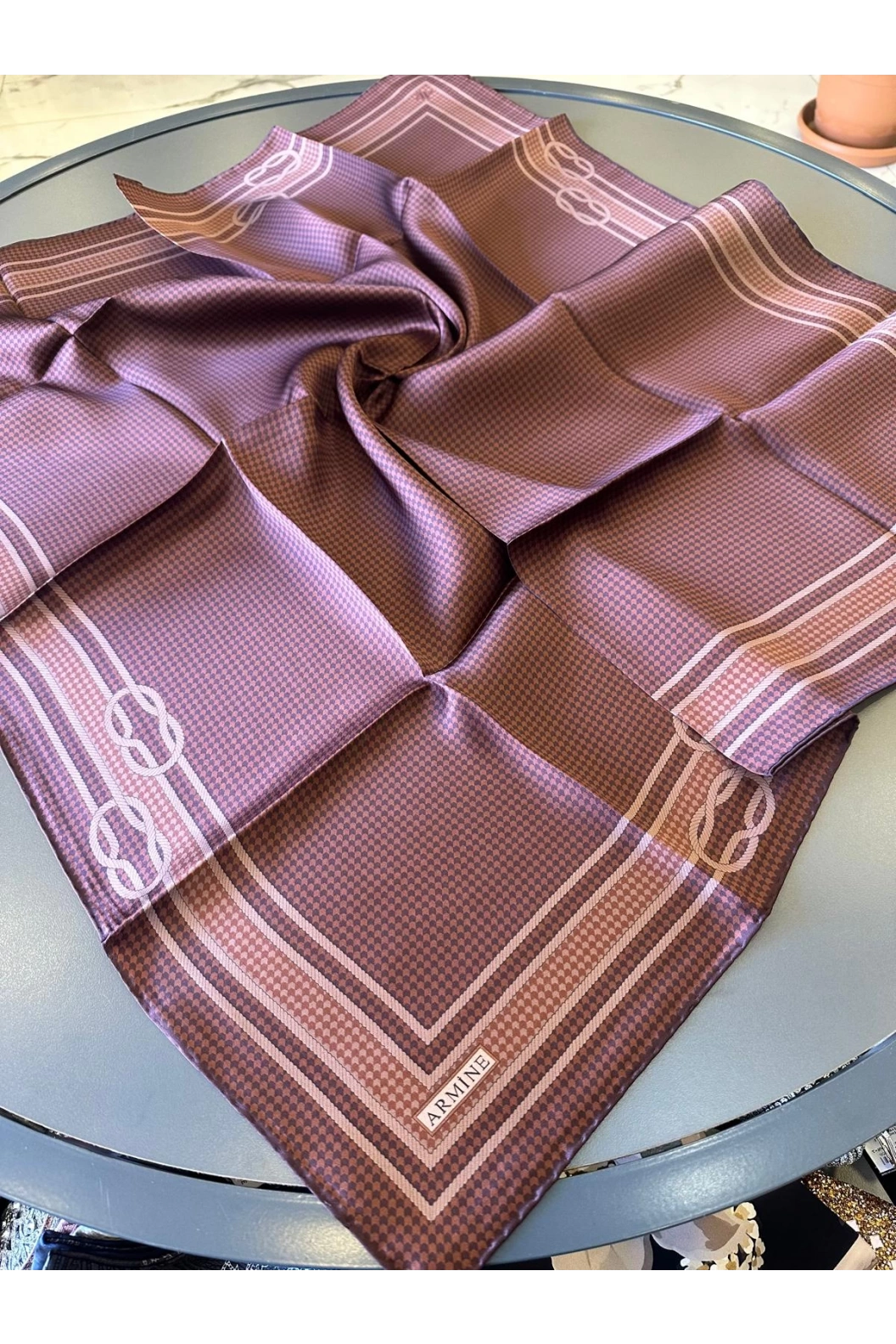 ARMİNE-%100 İPEK EŞARP BORDO