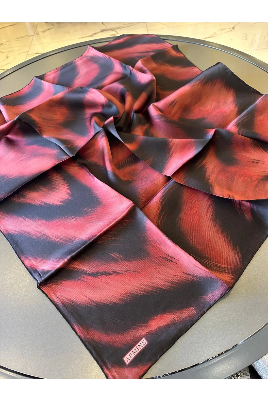 ARMİNE-%100 İPEK EŞARP BORDO