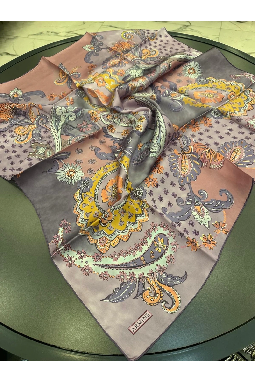 ARMİNE-%100 İPEK EŞARP MOR