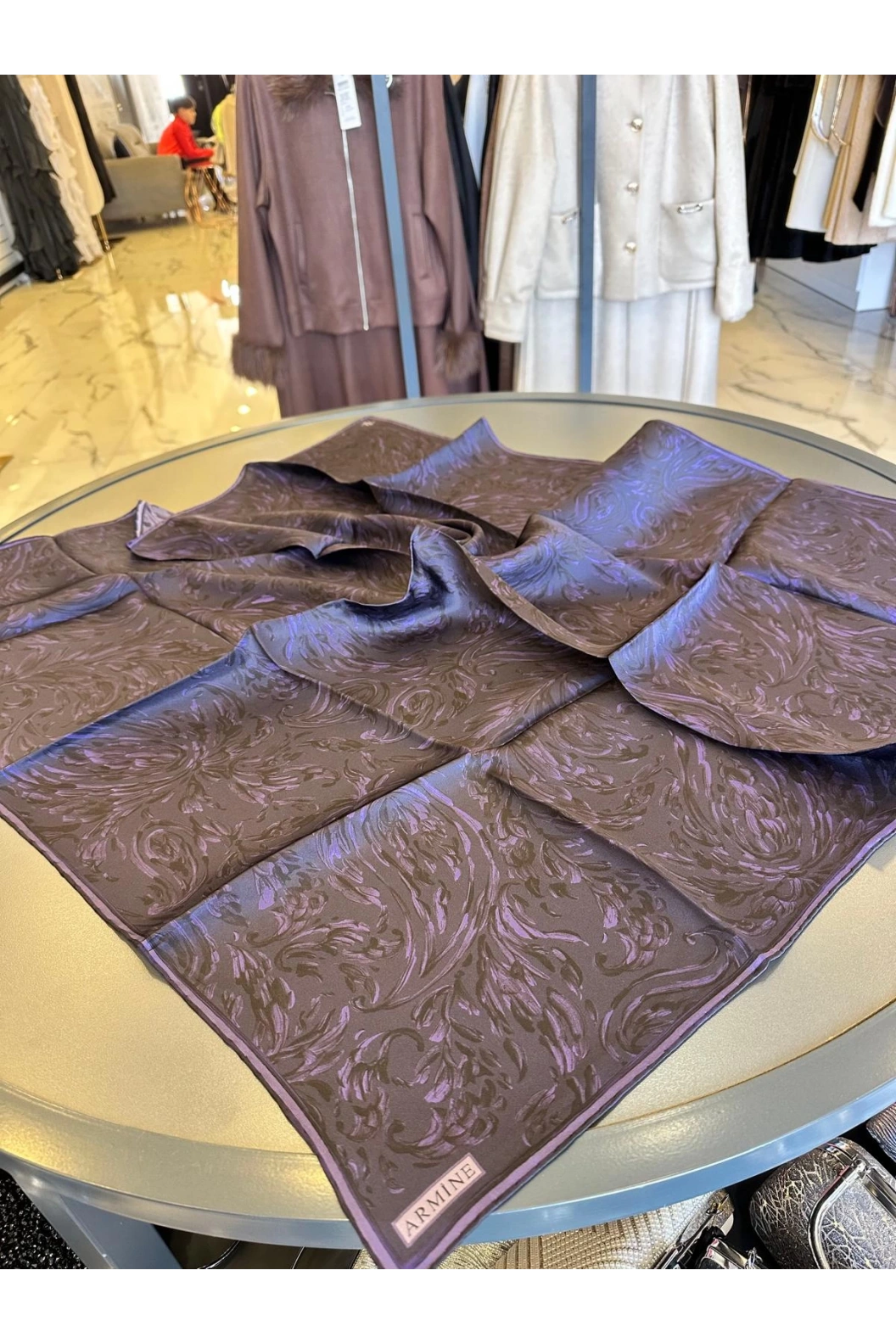 ARMİNE-%100 İPEK EŞARP MOR