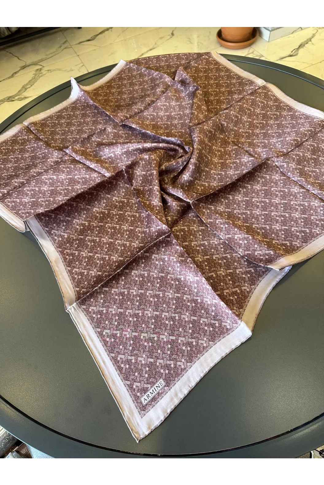 ARMİNE-%100 İPEK EŞARP PEMBE