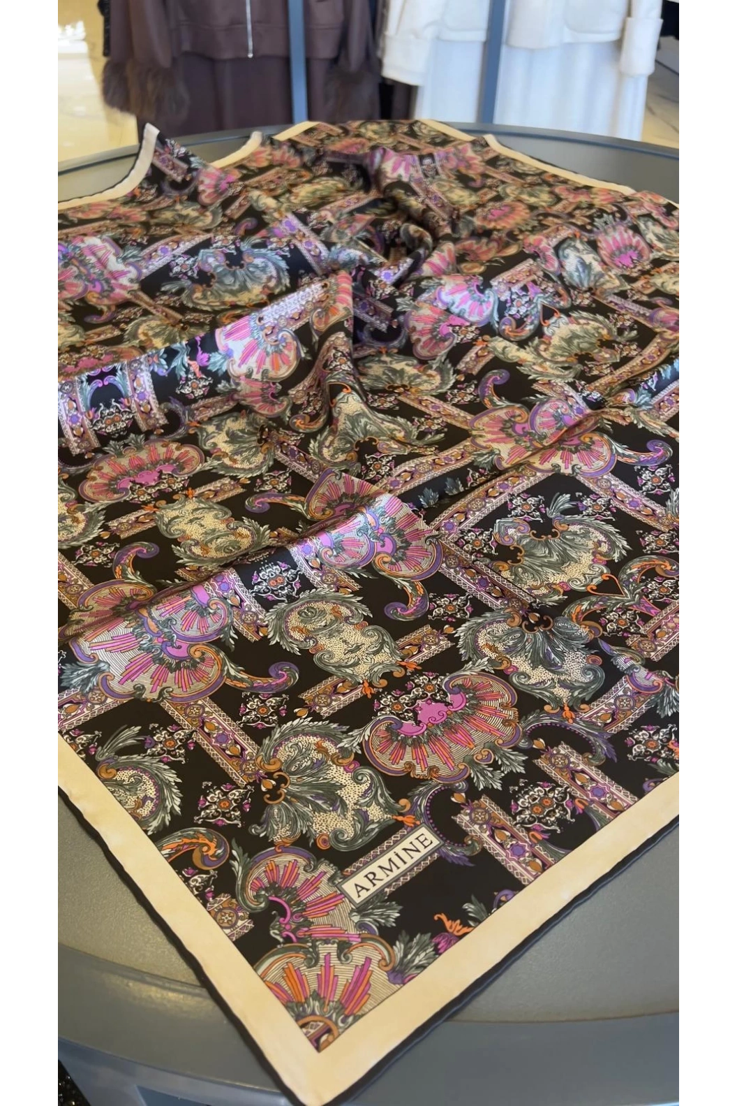 ARMİNE-% 100 İPEK EŞARP PEMBE