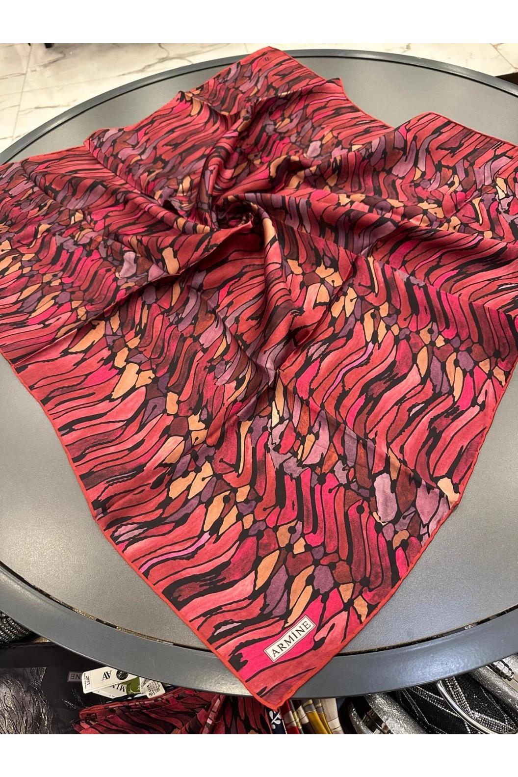 ARMİNE-%100 İPEK EŞARP PEMBE