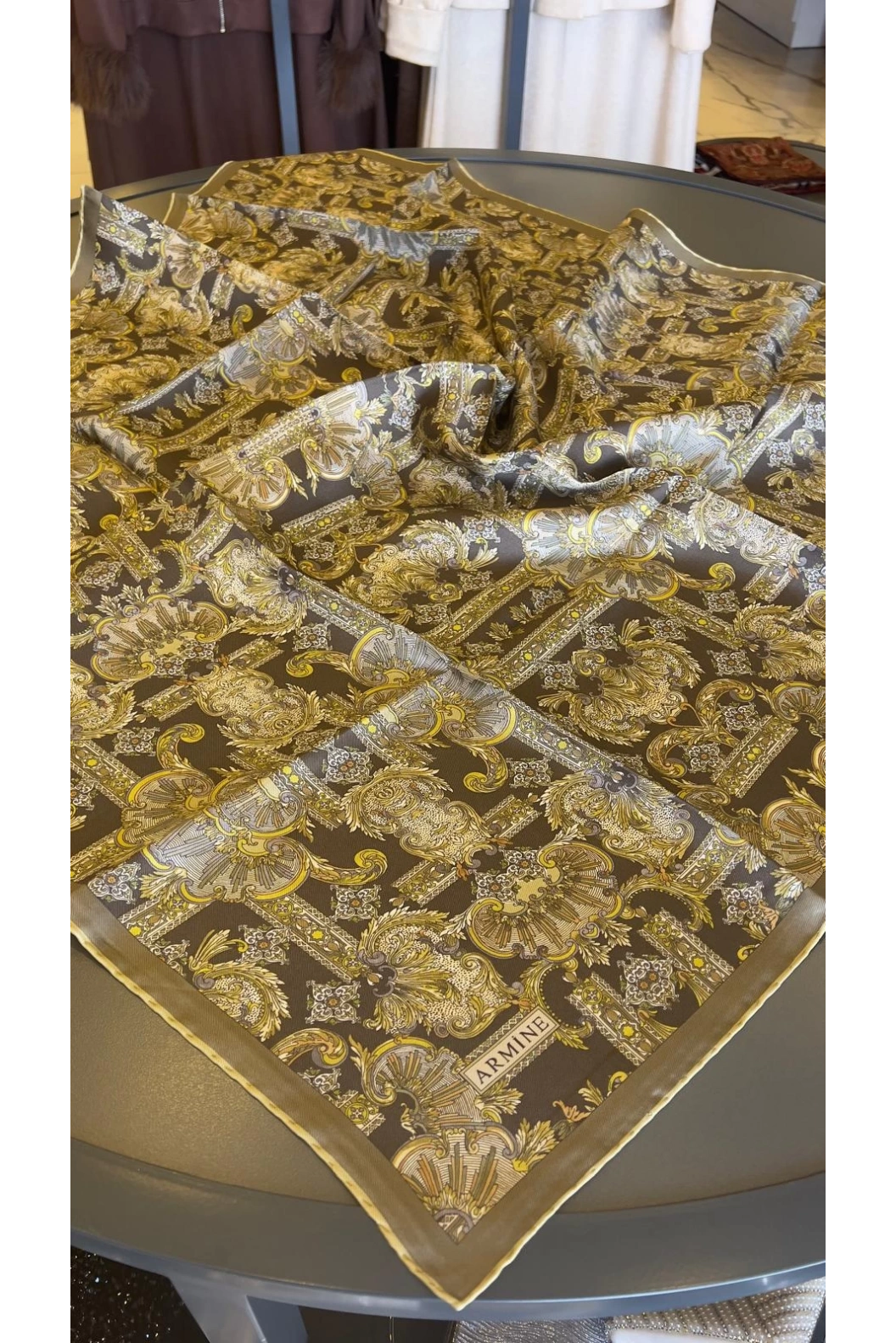 ARMİNE-% 100 İPEK EŞARP YEŞİL