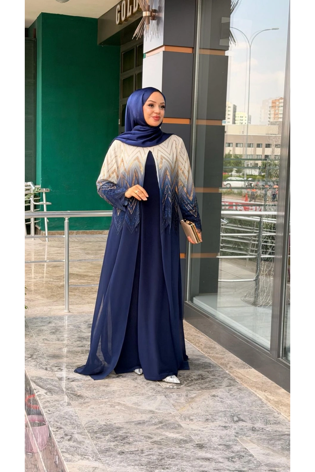 BALERİNA-BÜYÜK BEDEN ABAYA LACİVERT