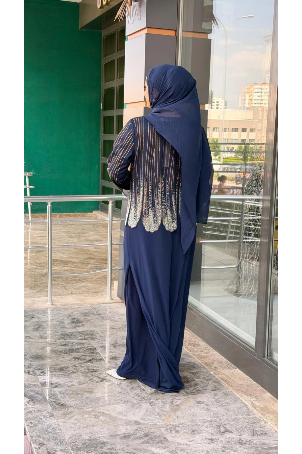 BALERİNA-BÜYÜK BEDEN ABAYA LACİVERT