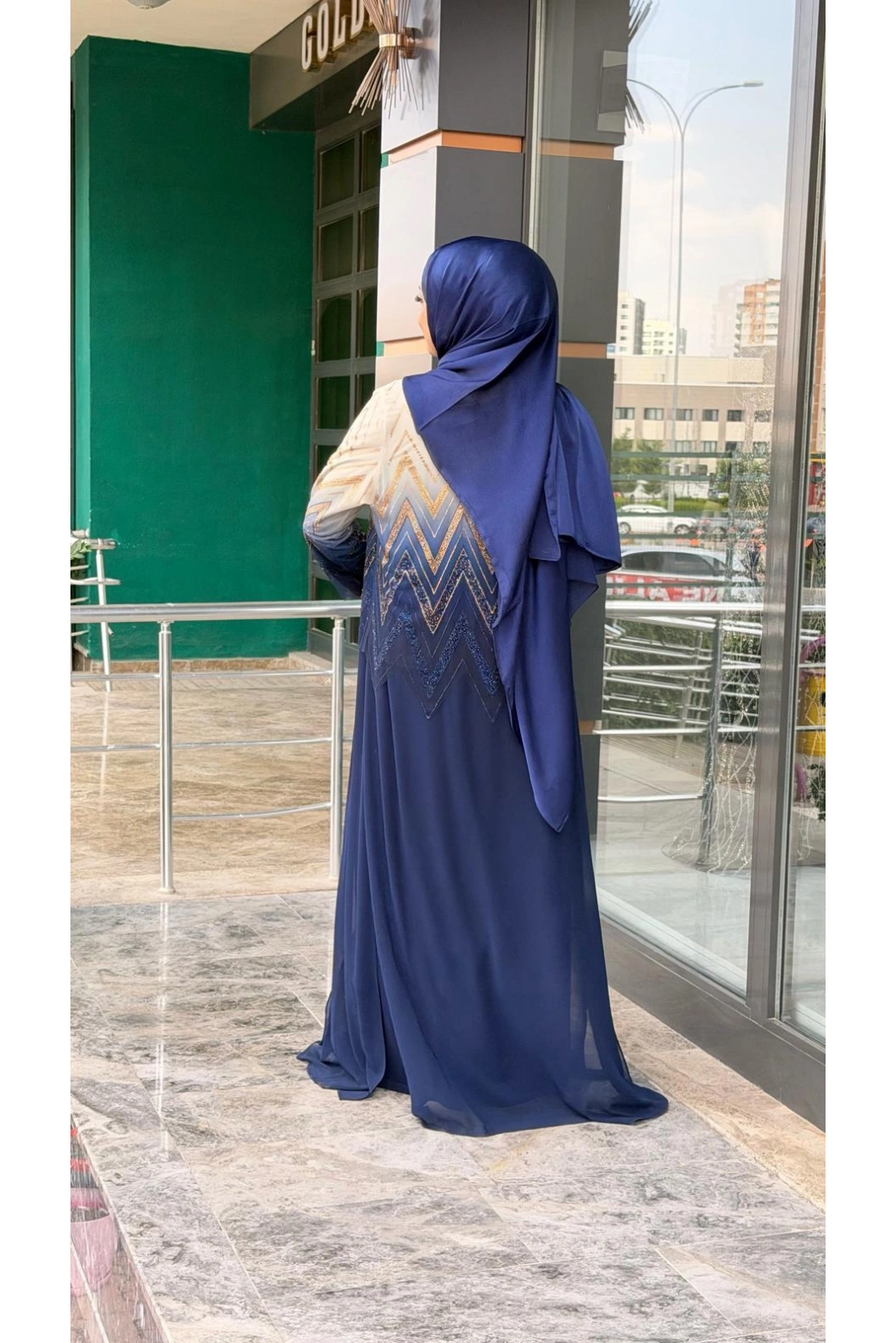 BALERİNA-BÜYÜK BEDEN ABAYA LACİVERT